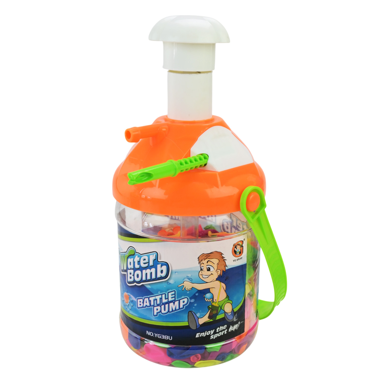 Іграшка водяна бомбочка арт. YG38U (24шт/2) кульки та насос, 4 кольор. у пляшці 15*12*28 см
