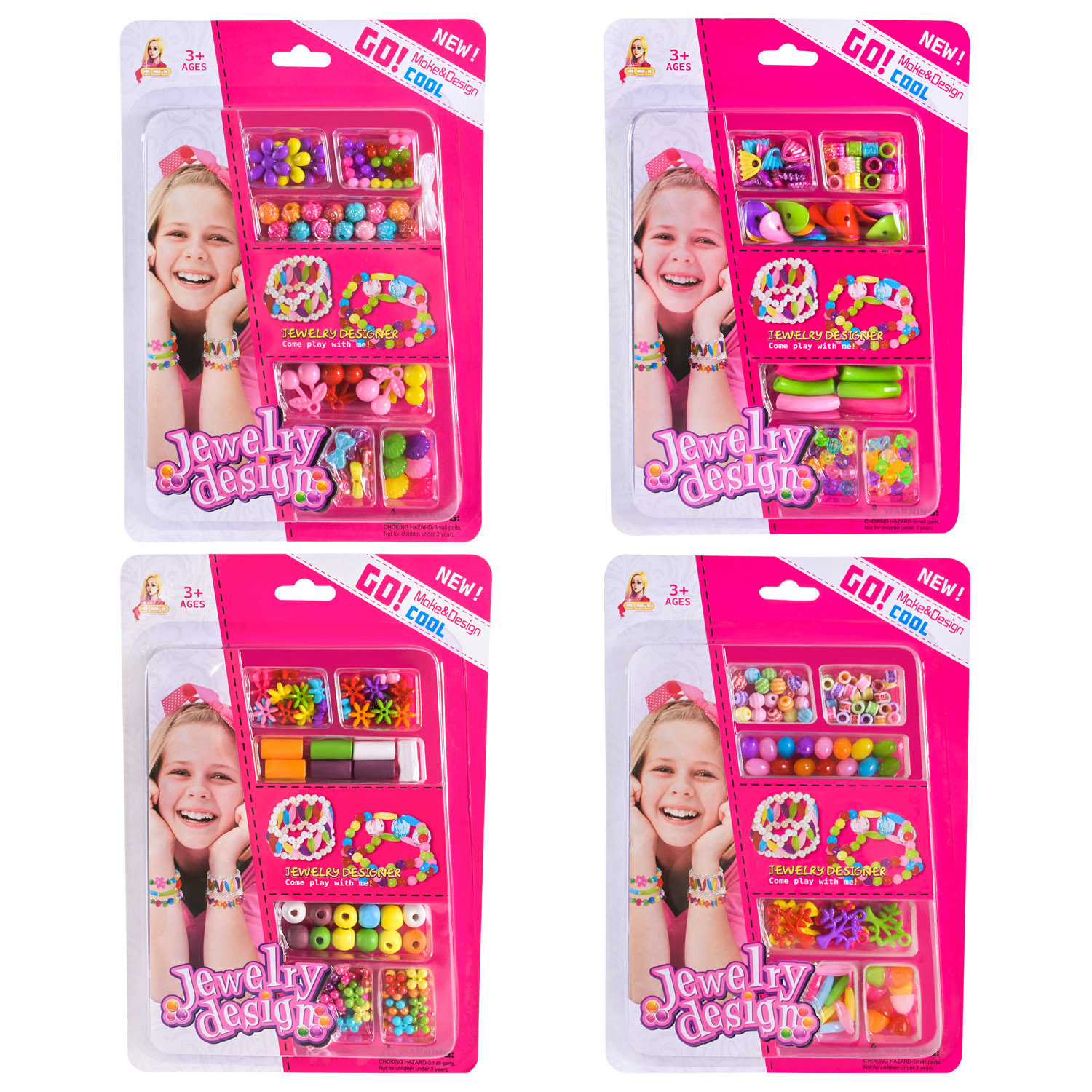 Бісер арт. 338-915/7/8/9 (192шт/2)бісер,бусини,4 види,планшет. 26*18*22см