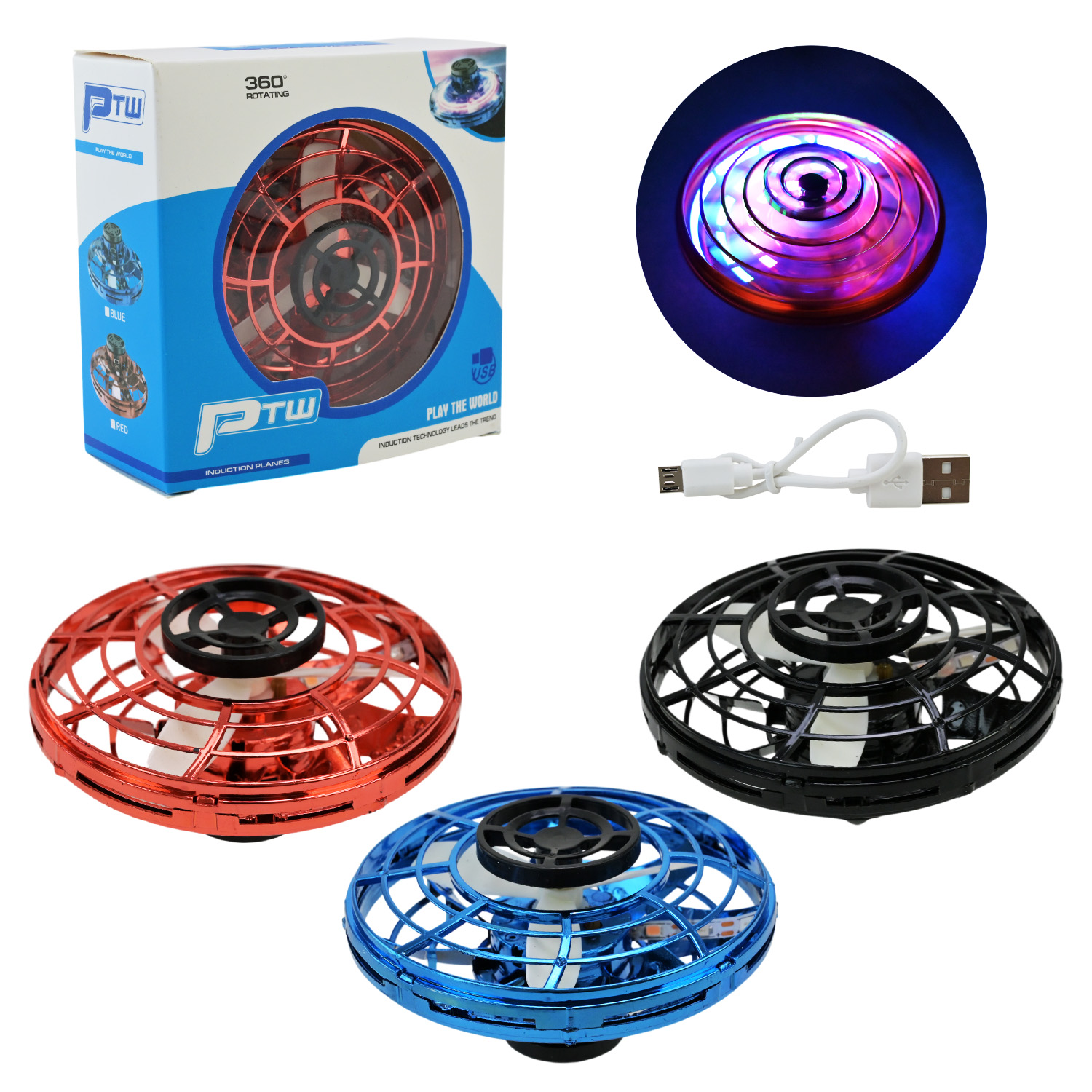 Запускачка арт. 898 (120шт/2) акум 3кольора, індукційна світло короб. 11,5*5*11,5см