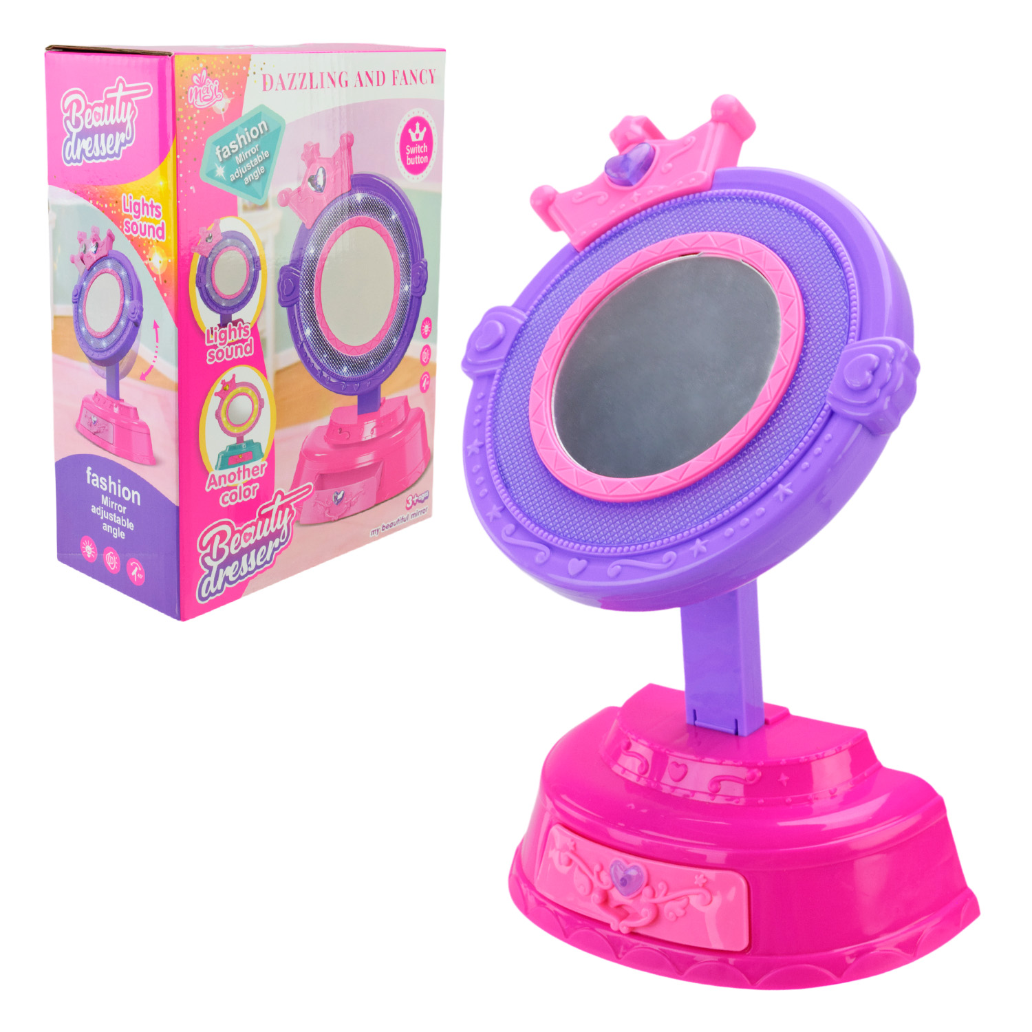 Набір стиліста арт. MS-8811 (84шт/2) батар. Трюмо, мікс 2 кольори, світло, звук, рухливі елементи короб. 17*9*23см