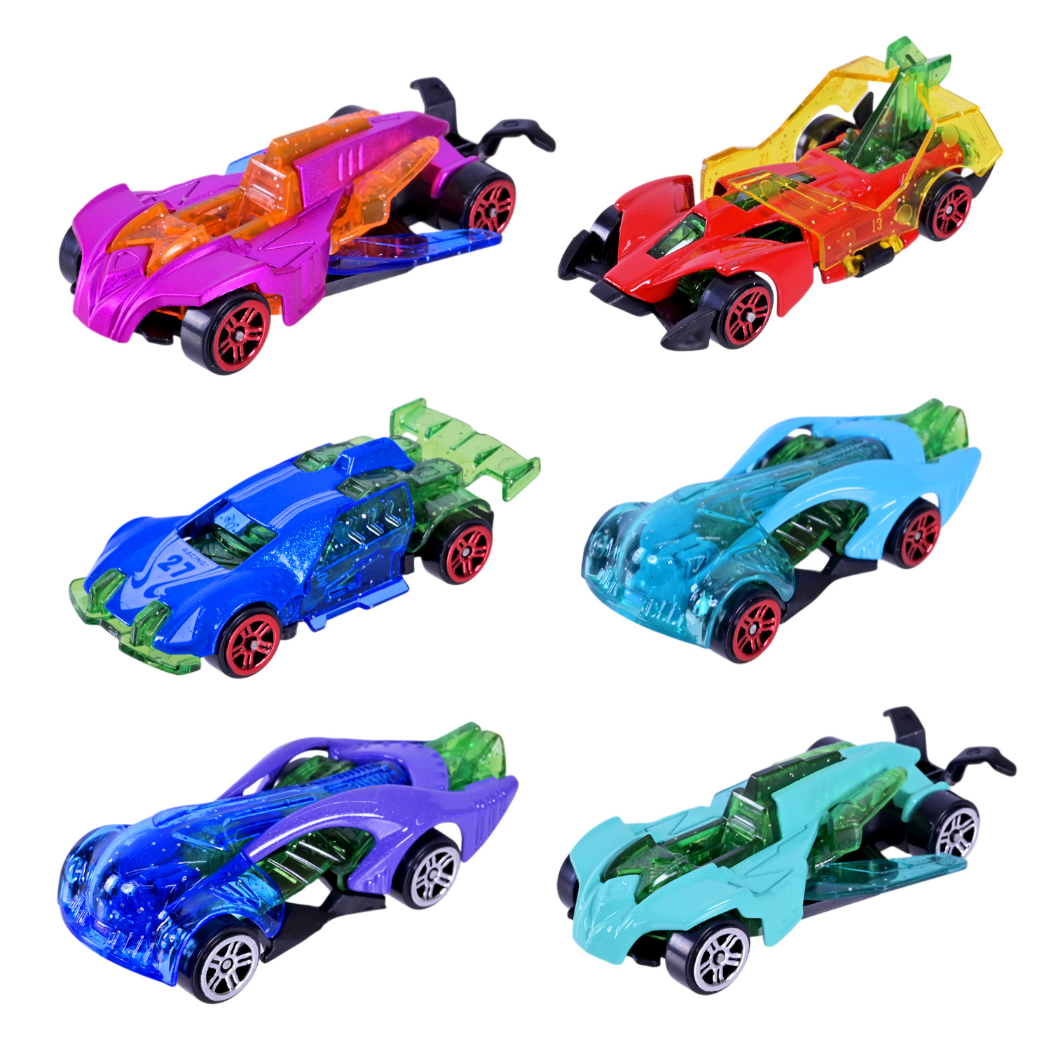 Набір машинок арт. K101A44 (288шт/3) 6машинок в наборі, відкриваються двері, короб.9*2,5*30 см