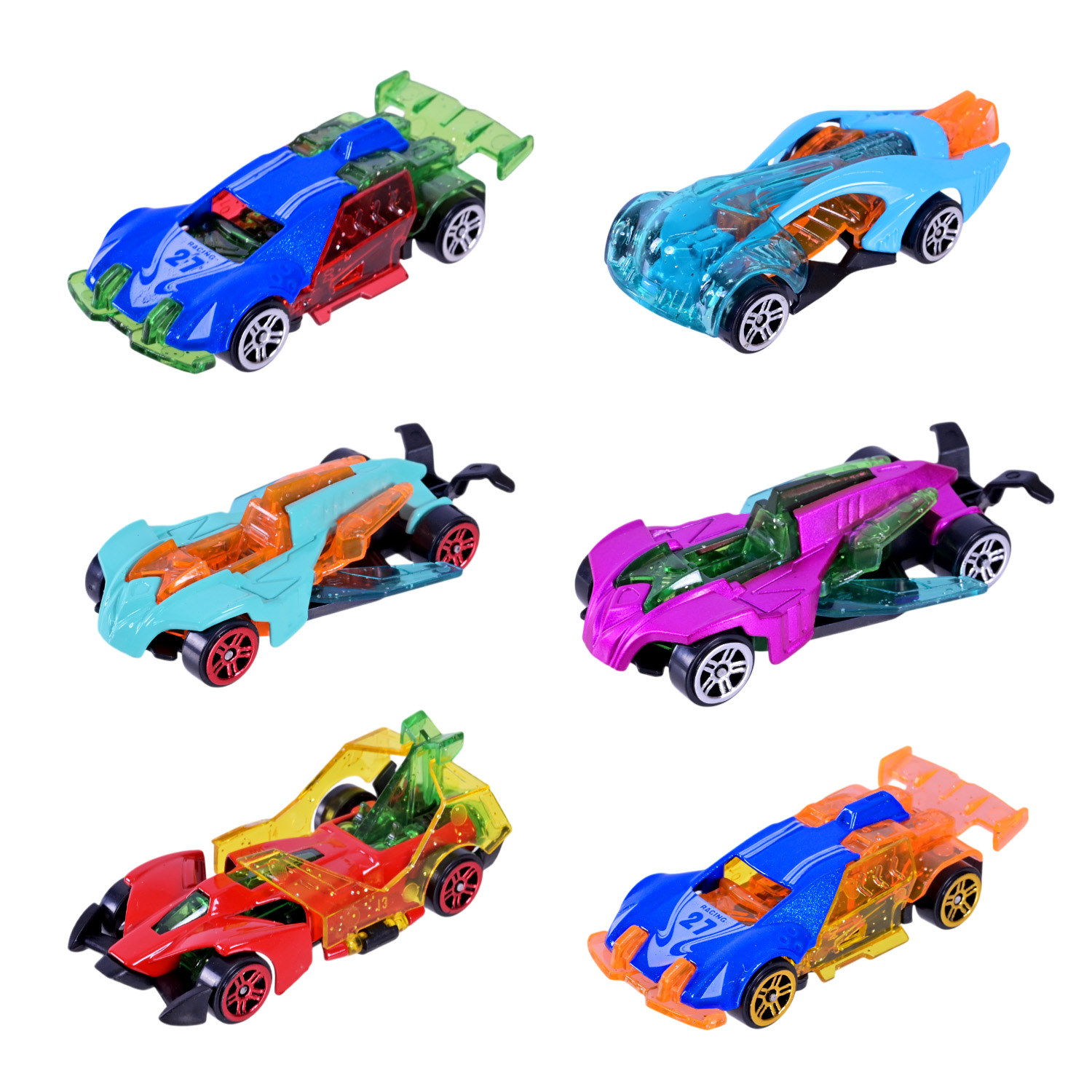 Набір машинок арт. K101A44 (288шт/3) 6машинок в наборі, відкриваються двері, короб.9*2,5*30 см