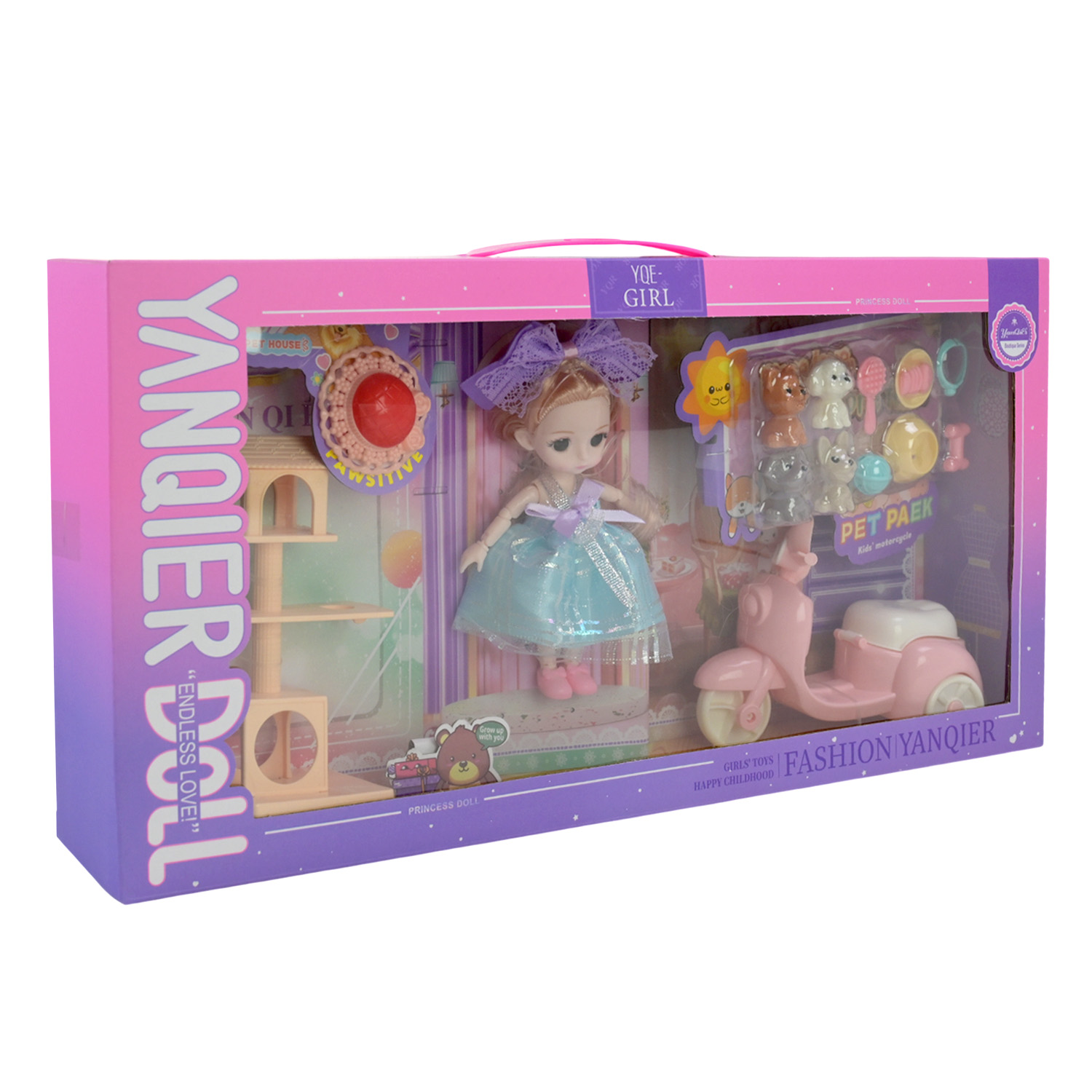 Лялька арт. 3688-183A (36шт/2) з аксесуарами короб. 49*8*24см