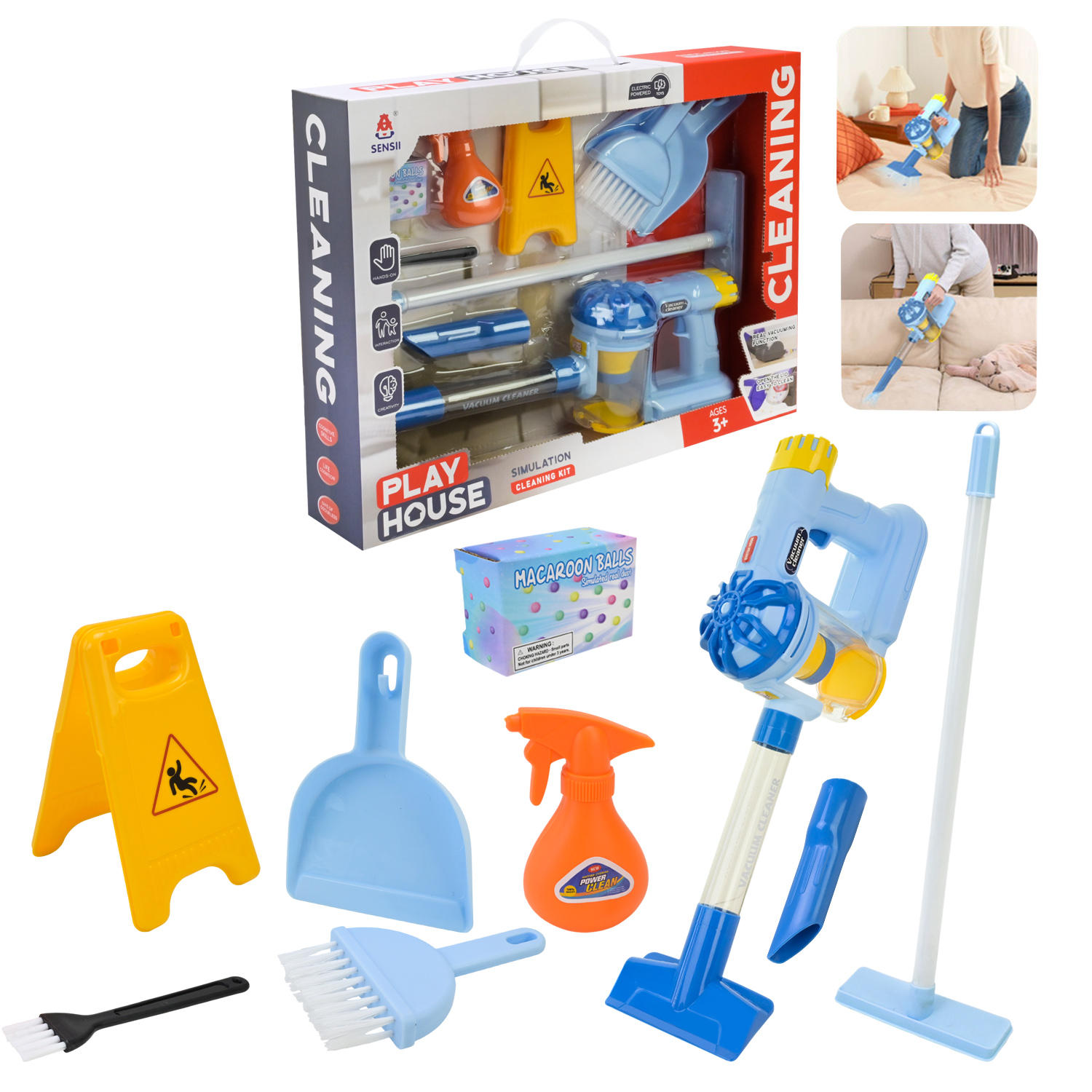 Пилосос арт. 096-58A (36шт/2)  батар. звук, збирає пил, аксес короб. 43*7,7*32