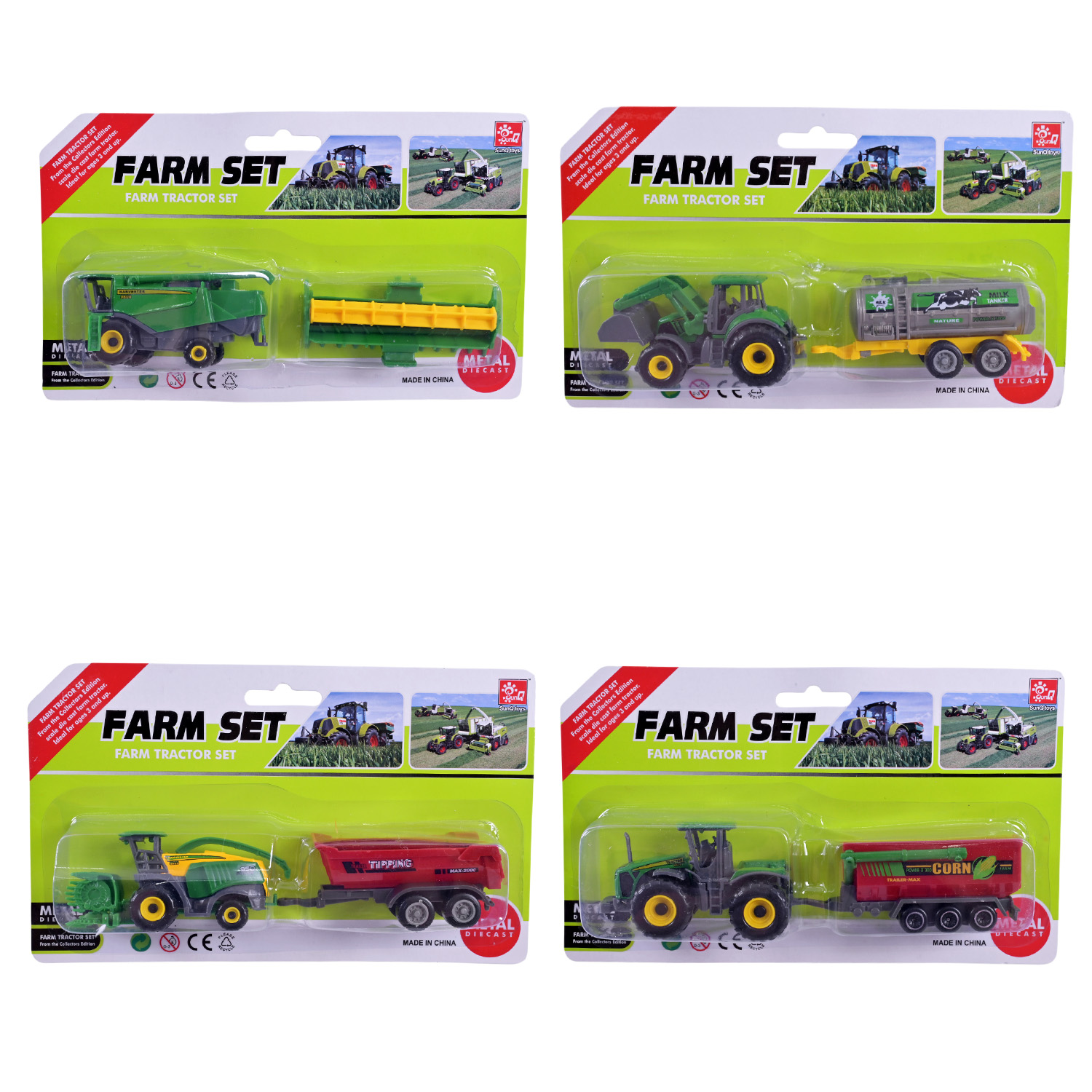 Сільгосптехніка з причепом мет. арт. SQ82012-2BK (192шт/2) планш. 22*13*4см