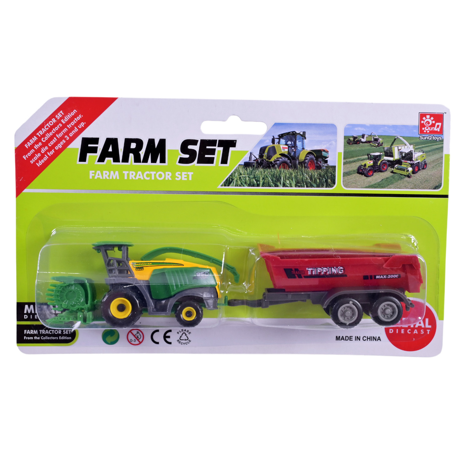 Сільгосптехніка з причепом мет. арт. SQ82012-2BK (192шт/2) планш. 22*13*4см