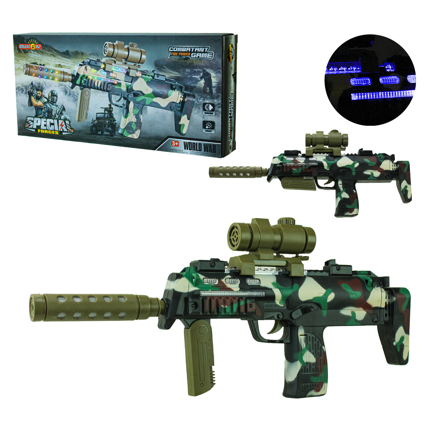 Автомат арт. 810M (72шт/2)  батар. світло, короб. 29,5*4,5*14