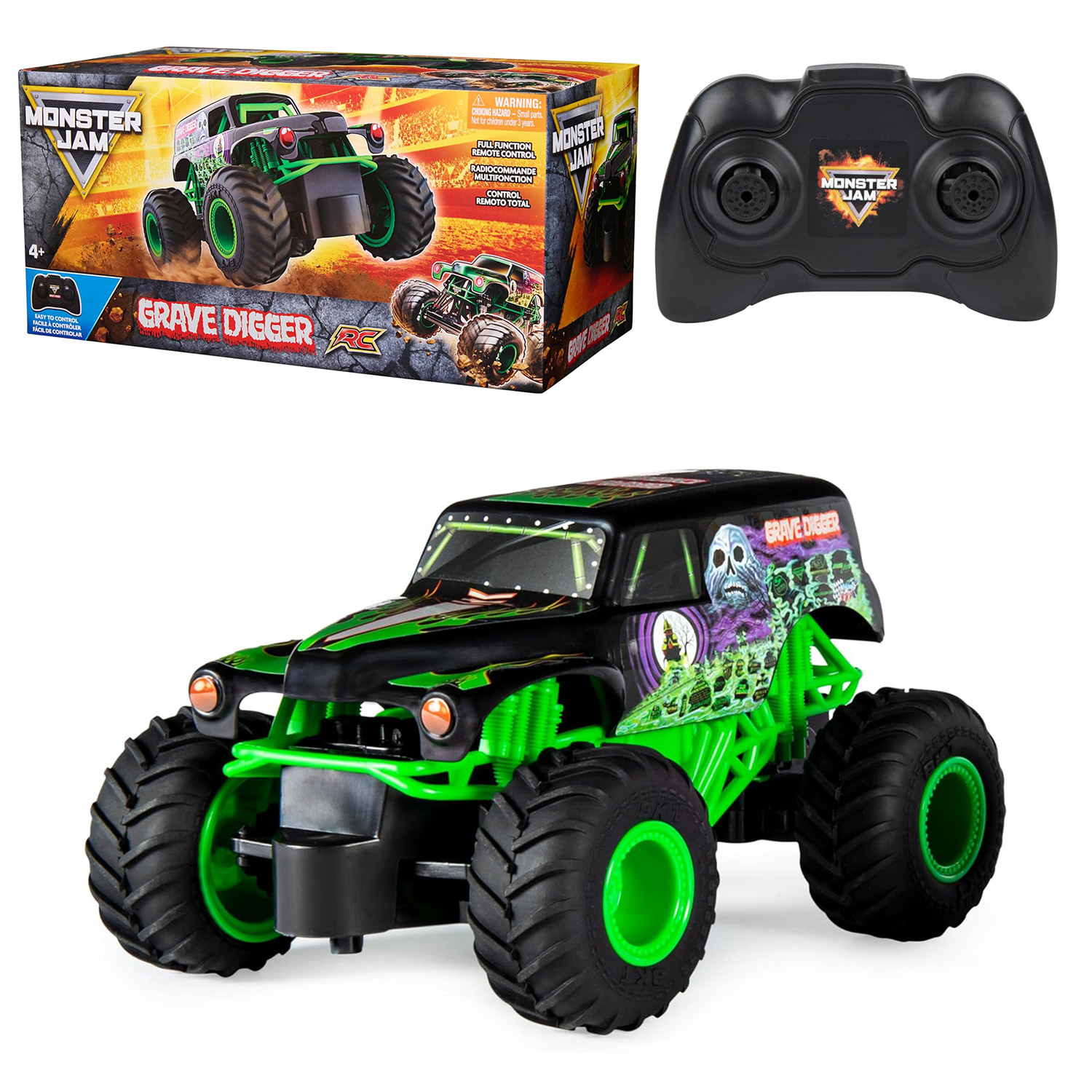 Авто на р/к "Moster Jam" GraveDigger, 1:24, арт. 6047111, (4шт) короб. 28,2*14,5*14см