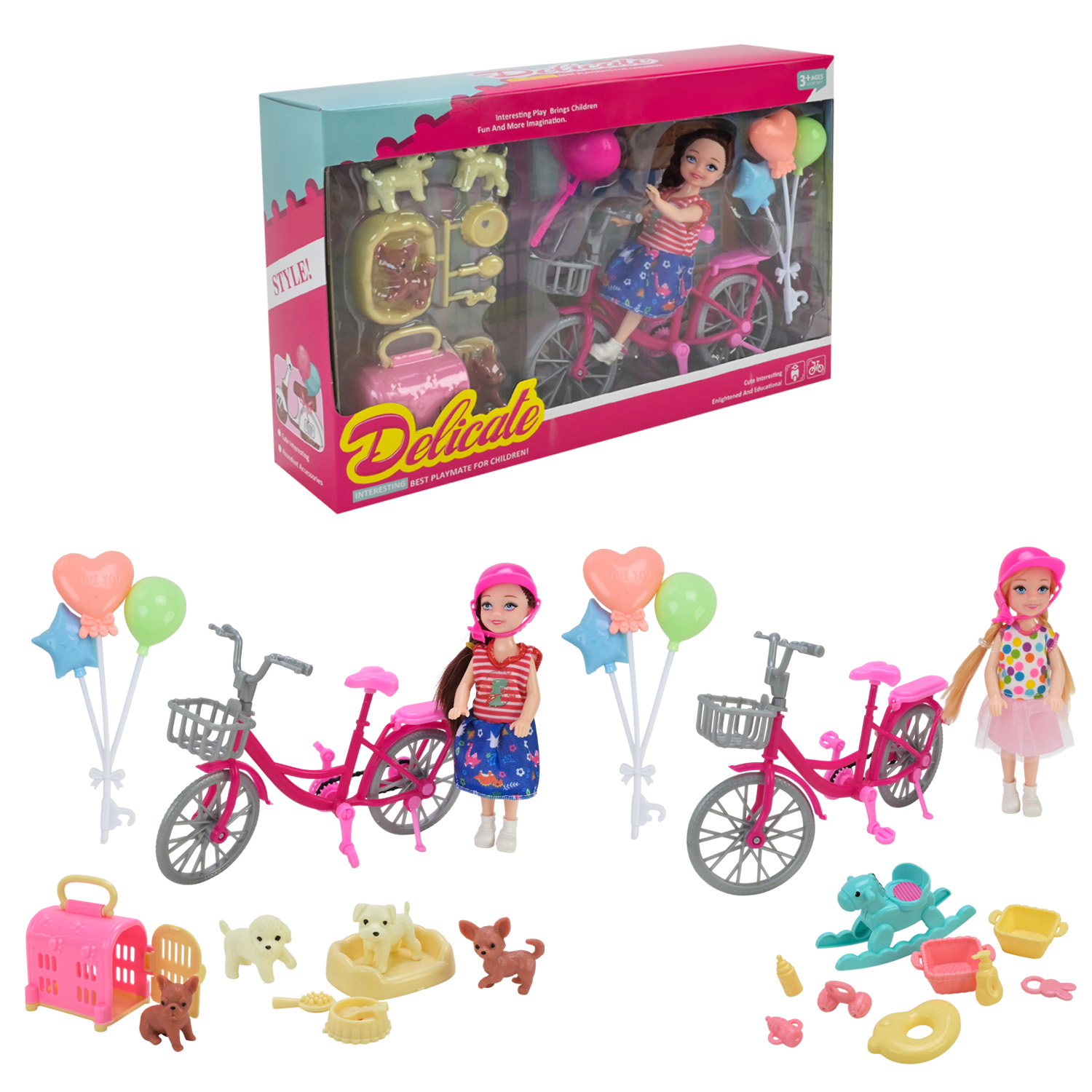 Лялька арт. L5-39 (72шт/2)  мікс 2 види, мал, аксес короб. 31*7,5*20см