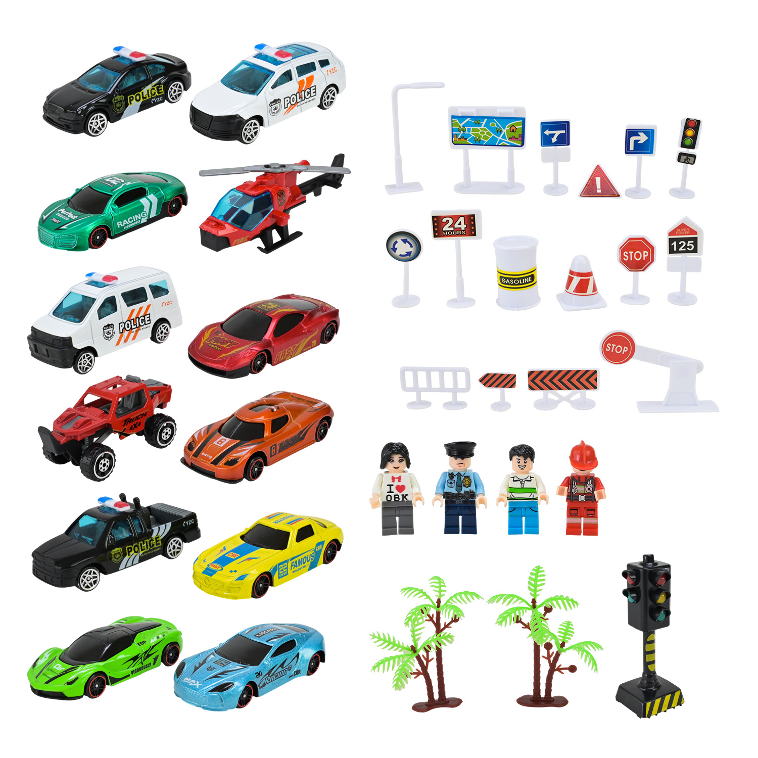 Ігровий набір арт. 666 (9шт) адвент-календар,метал.машинки,у короб.55,5*25,5*13,5см