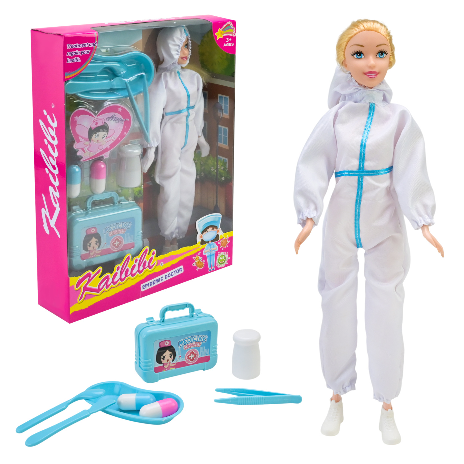 Лялька арт. BLD320 (48шт/2) Лікар,в спец коcтюмі, Аксесуари, короб.23, 3*6, 2*31 см