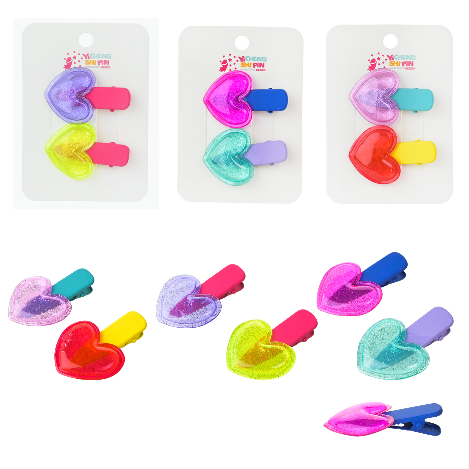 Аксесуари для дівчат арт. YH-102 (240шт)   мікс видів, заколки крабіки планш.  9*1*13 см у великому пакеті 20*14*5 см