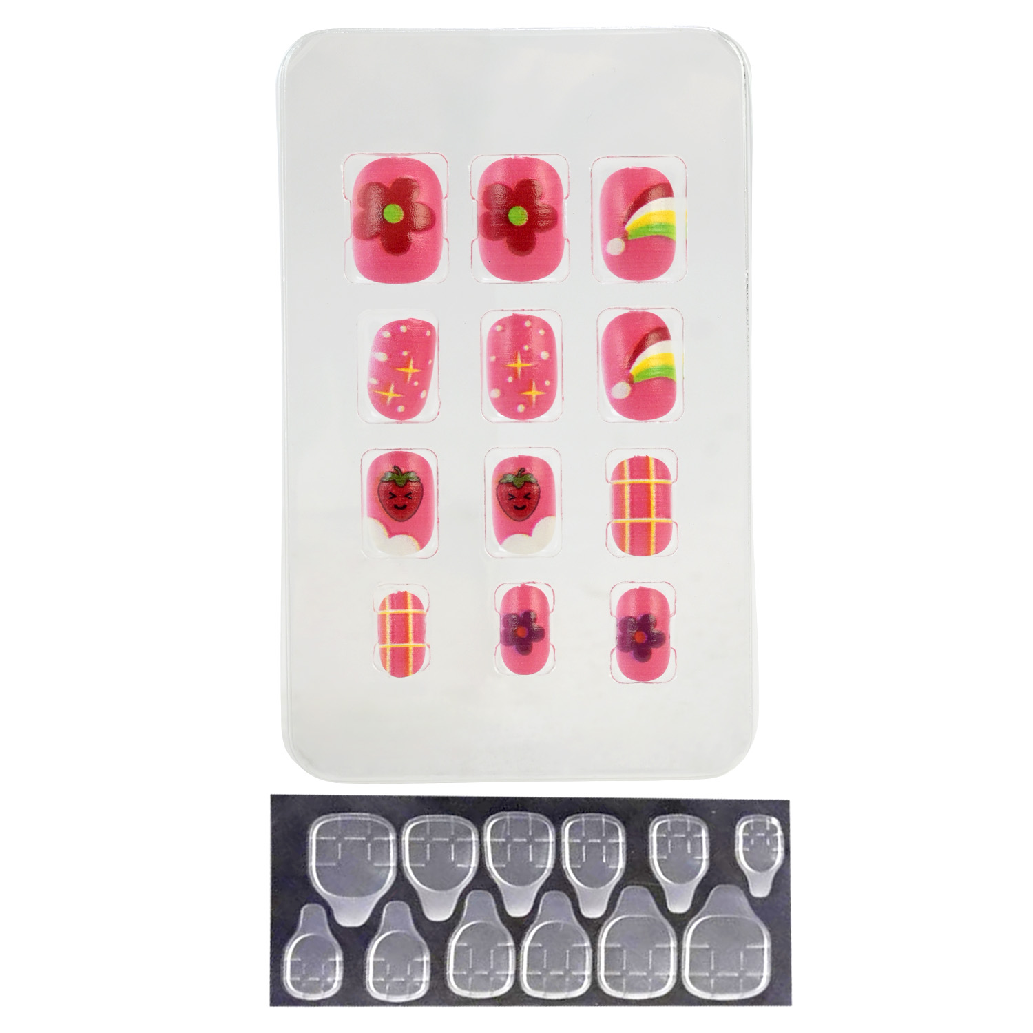 Аксесуари для дівчат арт. CN-0129 (600шт) накладні нігті, з ефектом 3Д мікс 6 видів, короб. 7,5*1,5*13,5см