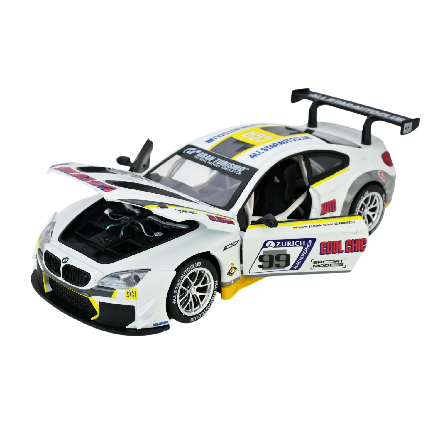 Іграшка машина мет. АВТОПРОМ арт. 68278A(W) (12шт/2) 1:24 BMW M6 GT3, батар,світло,звук,відкр.двері,кор. 24,5*12см