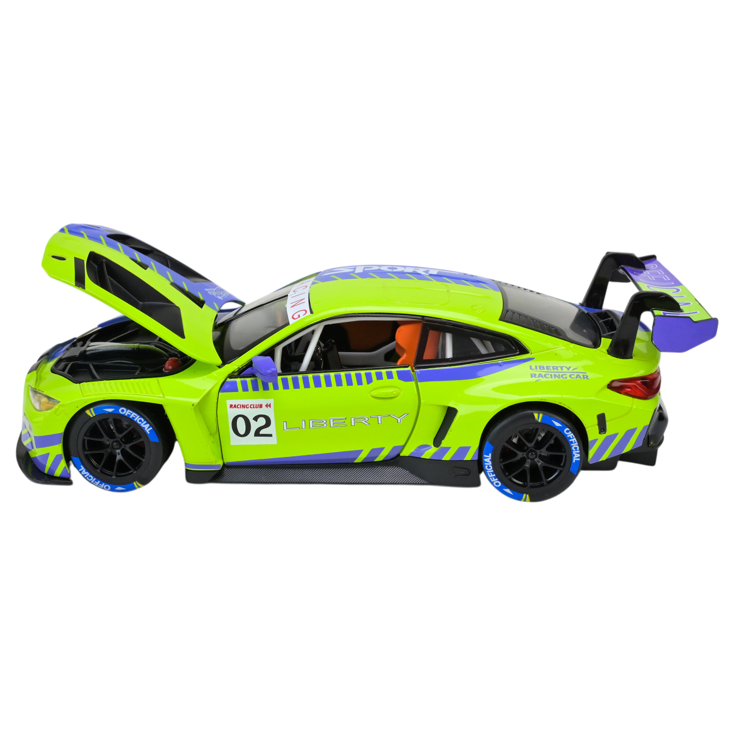 Машина мет. АВТОПРОМ арт. 68282A(PG) (12шт/2) 1:24 BMW M4 GT3, батар,світло,звук,відкр.двері,кор. 24,5*14*12см