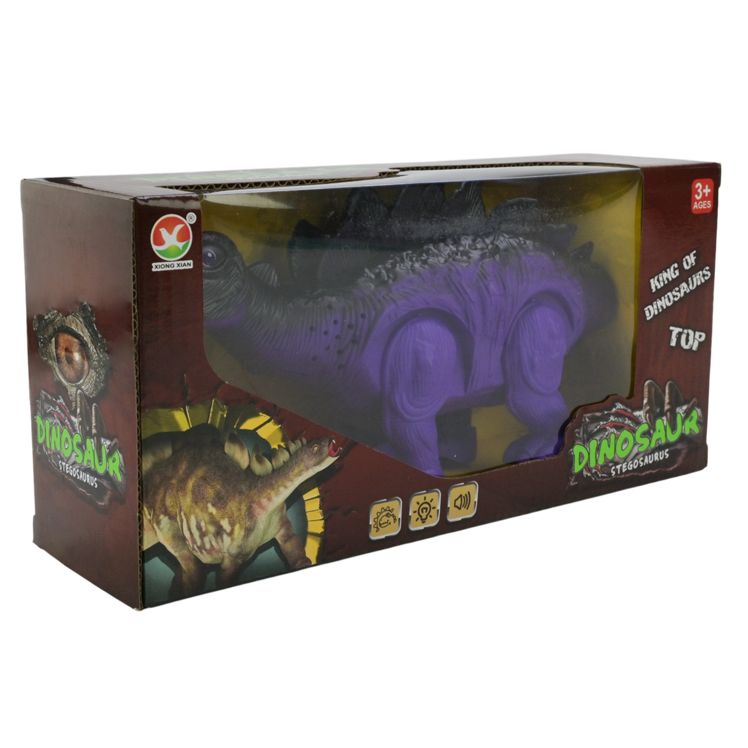 Іграшка інтерактивний динозавр арт. 666-26A, 2 кольор.,батар.,світло,звук, у кор. 12*24,5*7,5 см