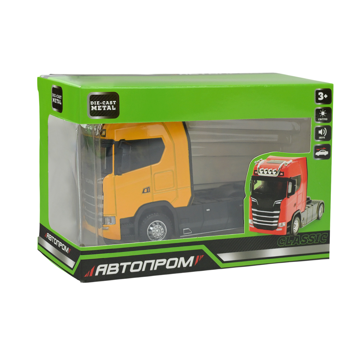 Трейлер мет. АВТОПРОМ арт. AP7539AB (144шт/2) бат,світло,звук,у короб.15*7*10см