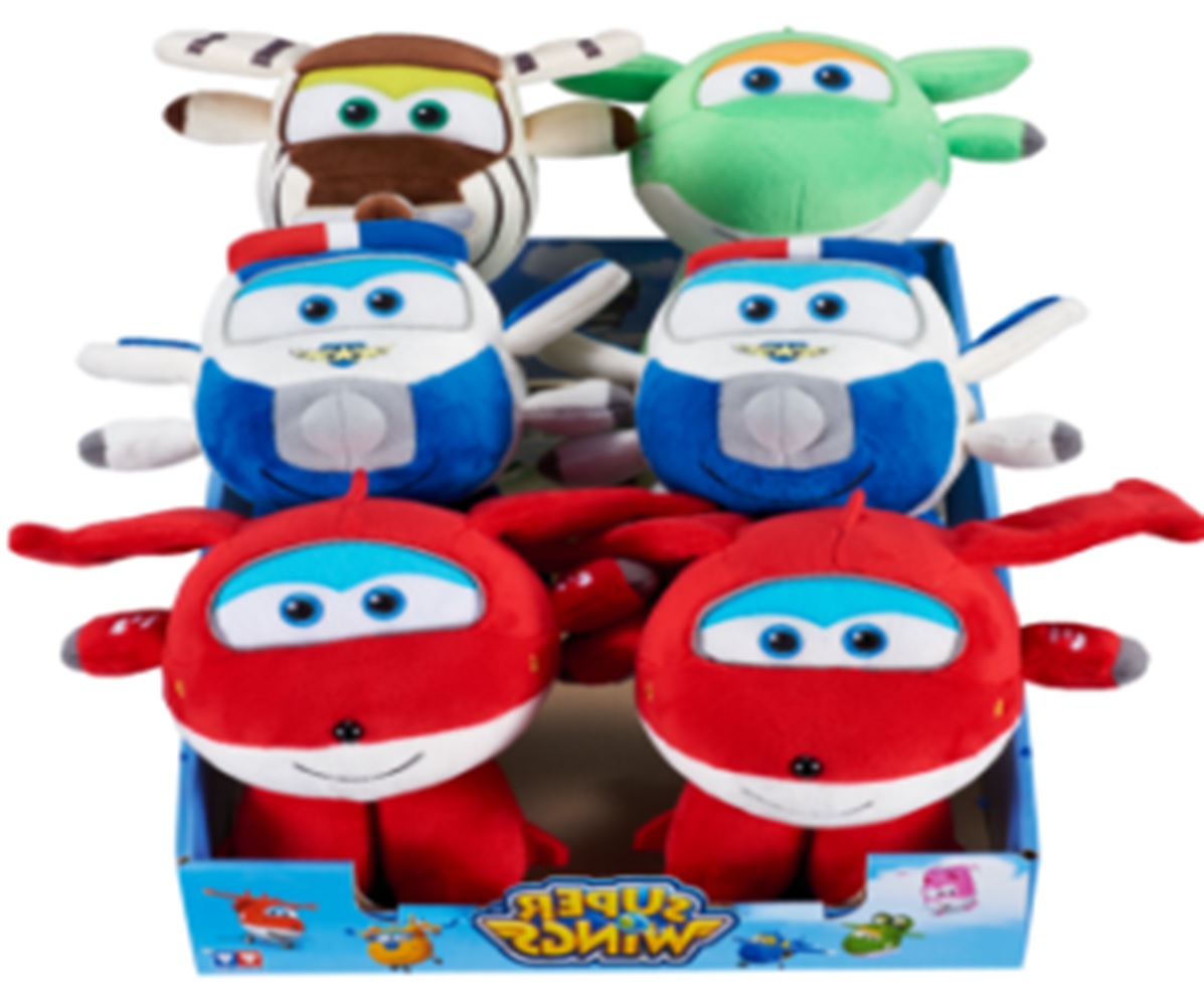 Іграшка м'яко набивна Super Wings Арт.YW711309 у дисплеї 6 шт (Jett 2, Paul 2, Bello 1, Mira 1)
