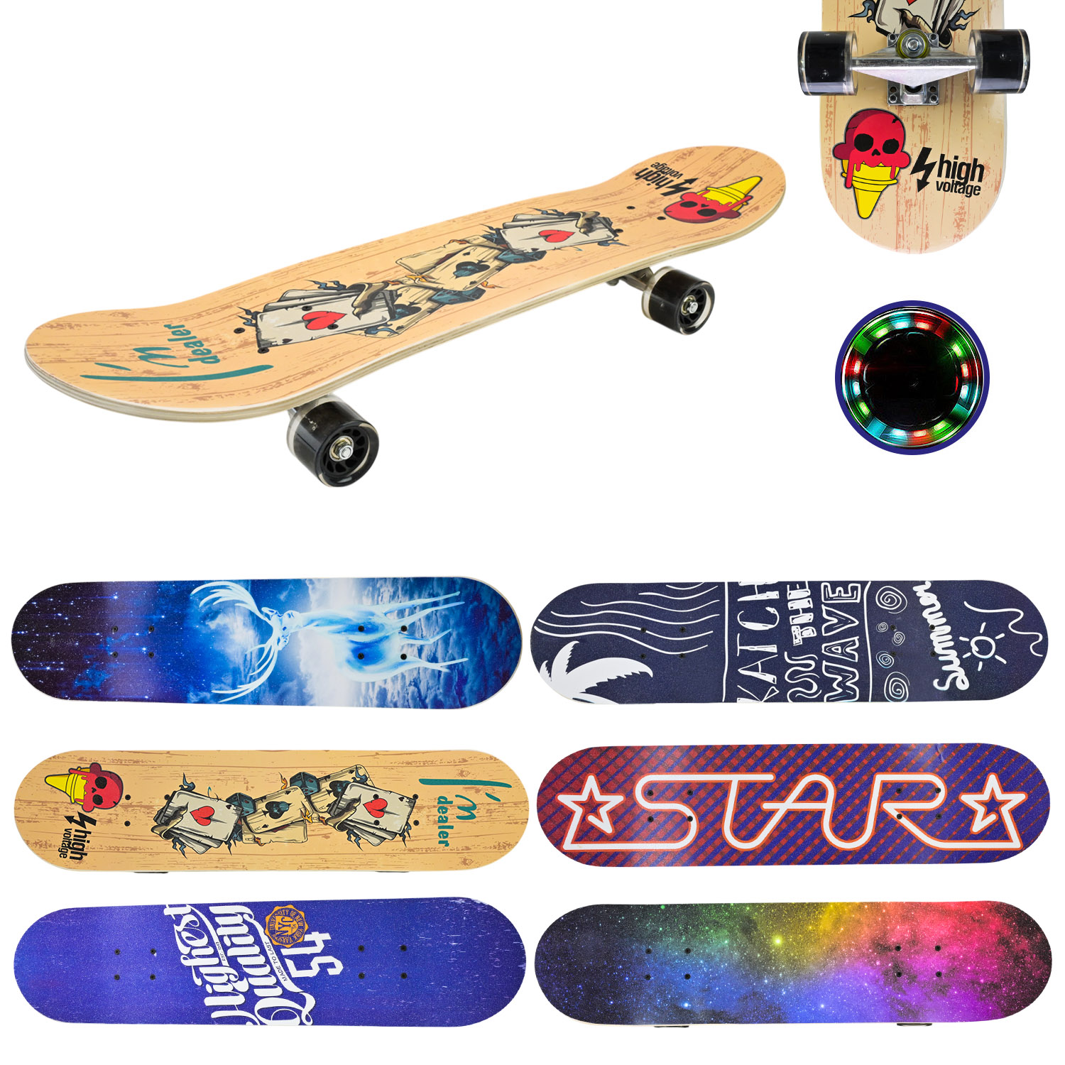 Скейт арт. PB668 (6шт)  60*45 см,колеса PU світло 6 видів