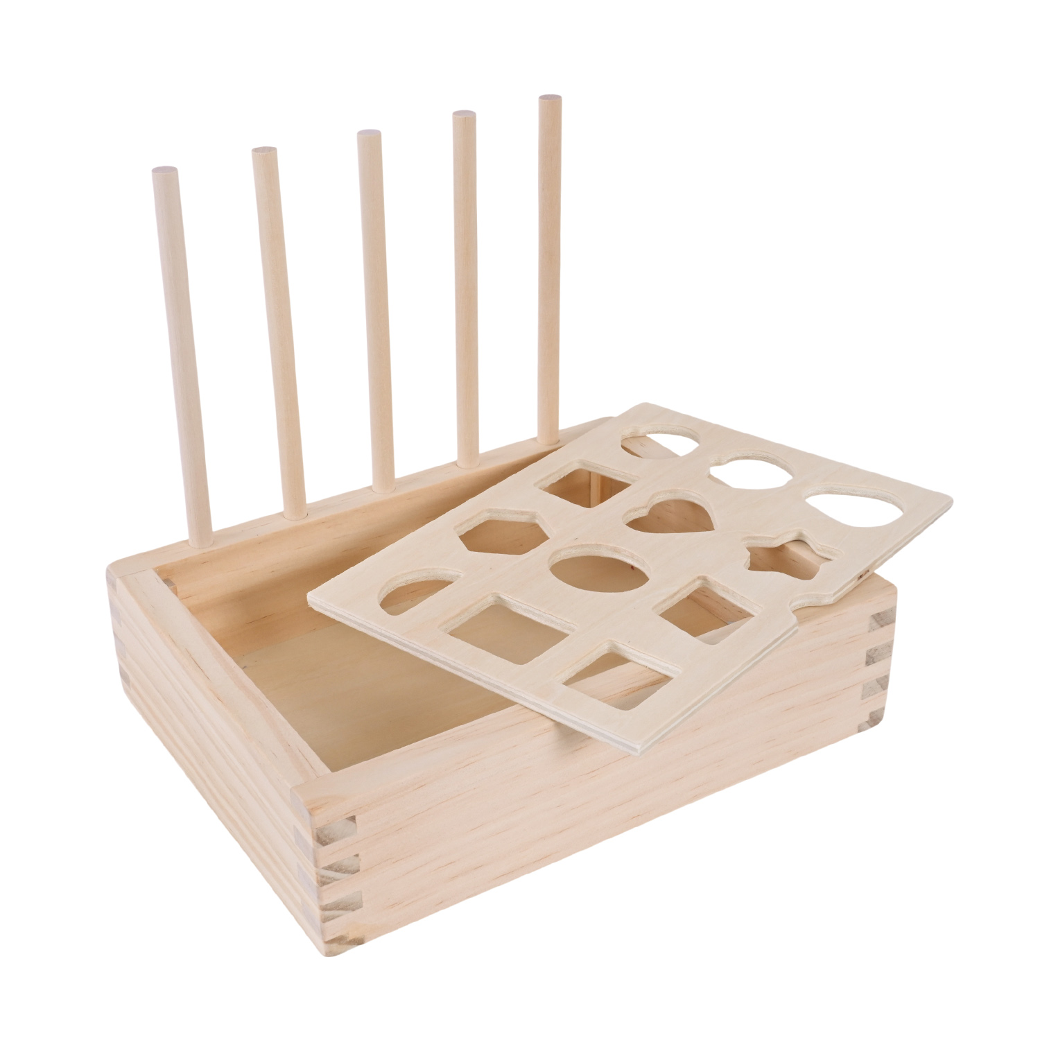 Дерев’яна іграшка арт. C9408 (32шт) пірамідки, сортер, шнурівка, у кор. 20*16см