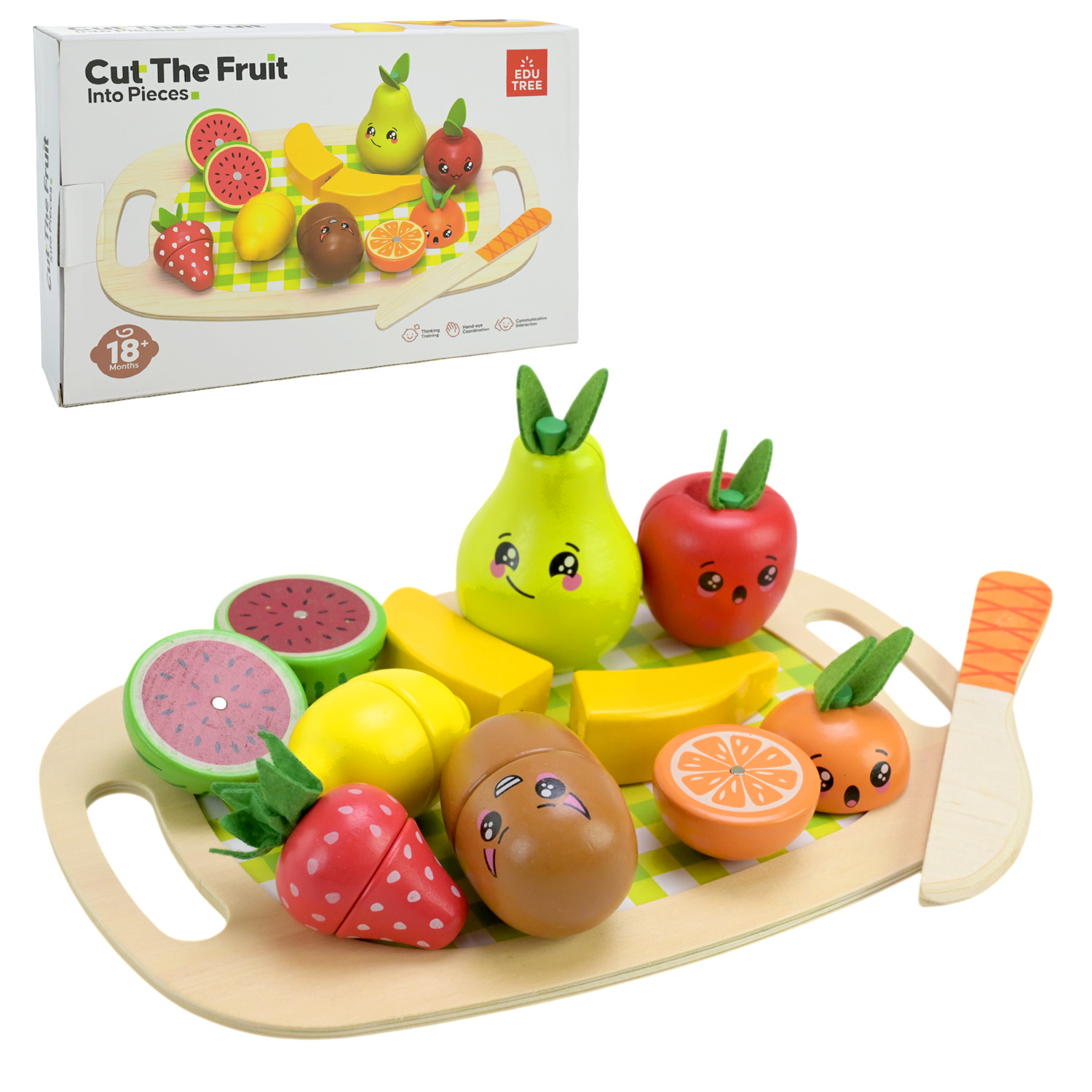 Дерев’яна іграшка арт. C9414 (48шт)  фрукти на магнітах, дощечка у кор. 28,5*19*4,5см