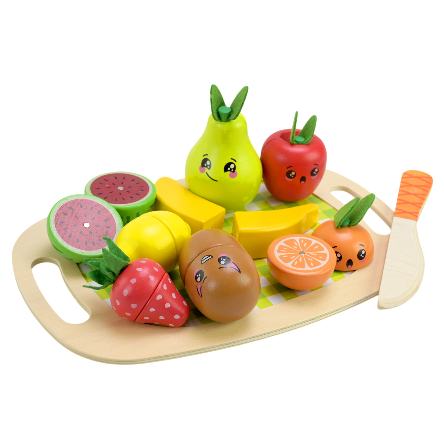 Дерев’яна іграшка арт. C9414 (48шт) фрукти на магнітах, дощечка у кор. 28,5*19*4,5см