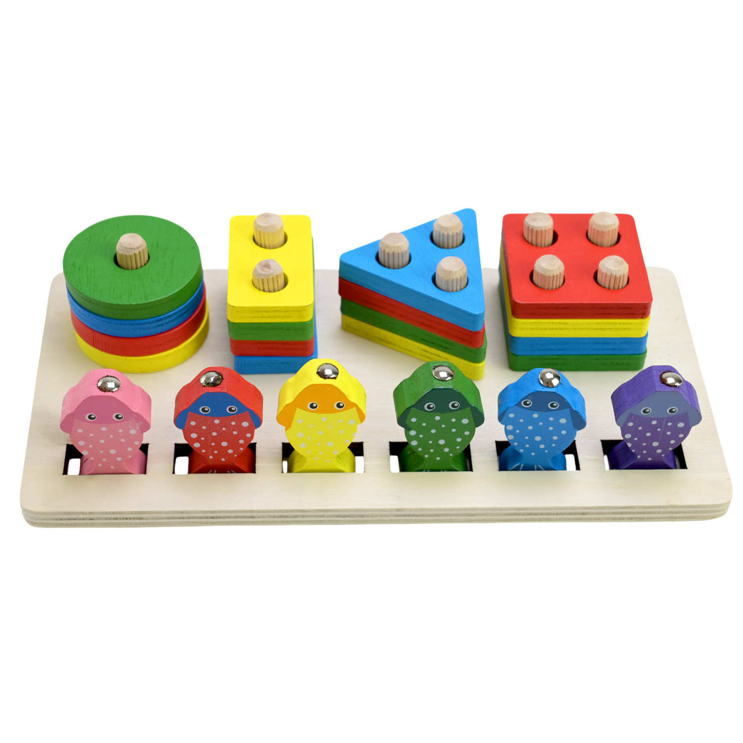 Дерев’яна іграшка арт. C9415 (80шт) пірамідки-сортер, рибалка у кор. 23*11,5*6см