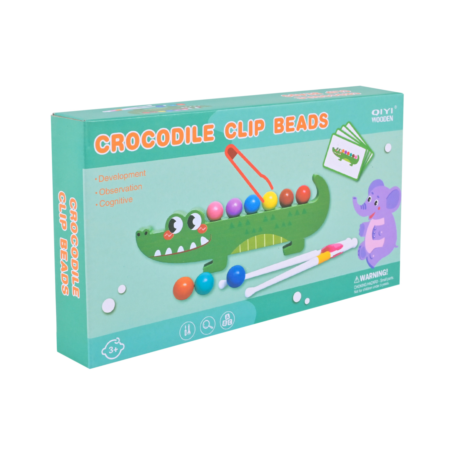 Дерев’яна іграшка арт. C9423 (60шт) 3 види сортер, бусини, пінцет, картки у кор. 23,7*13,3*3,5см