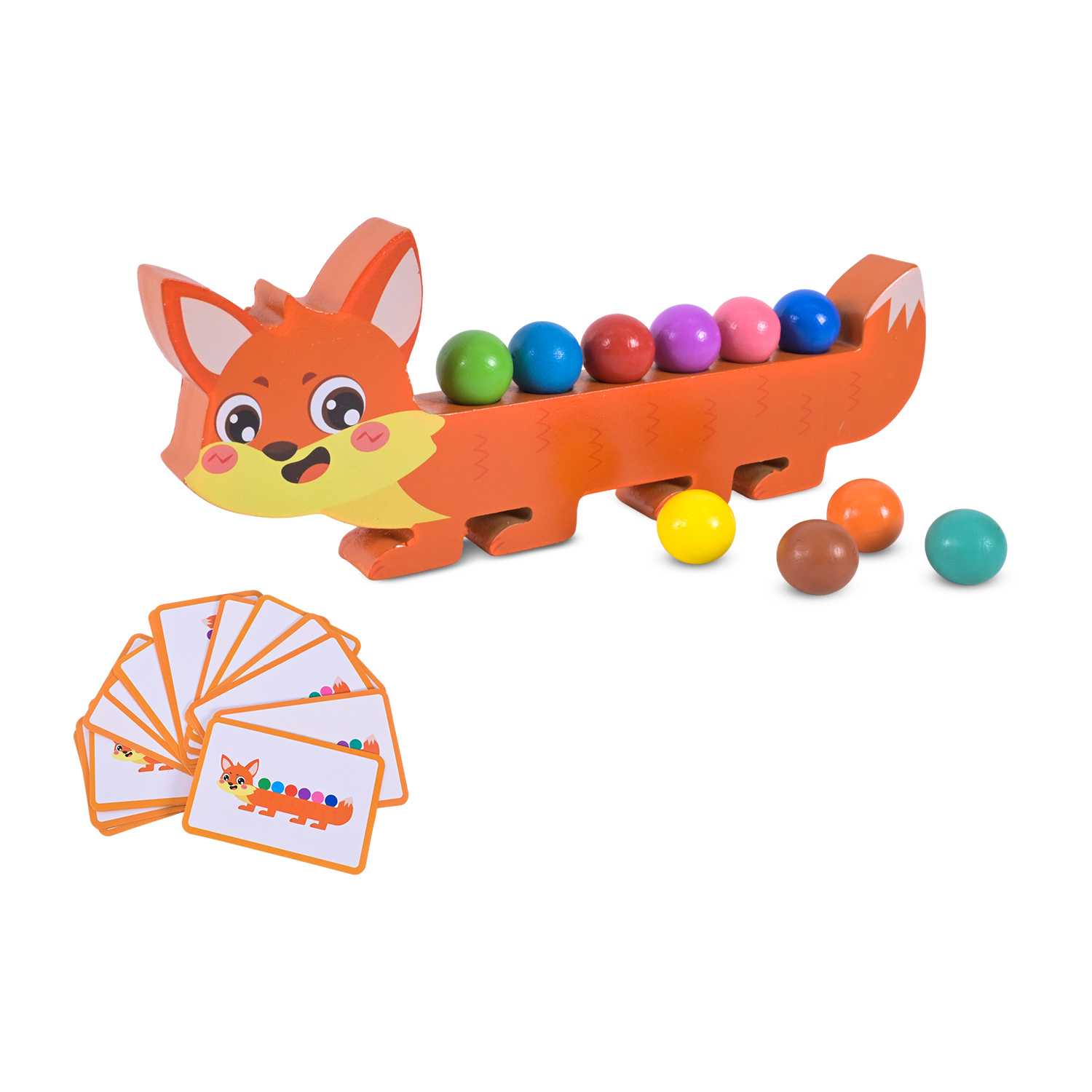 Дерев’яна іграшка арт. C9423 (60шт) 3 види сортер, бусини, пінцет, картки у кор. 23,7*13,3*3,5см