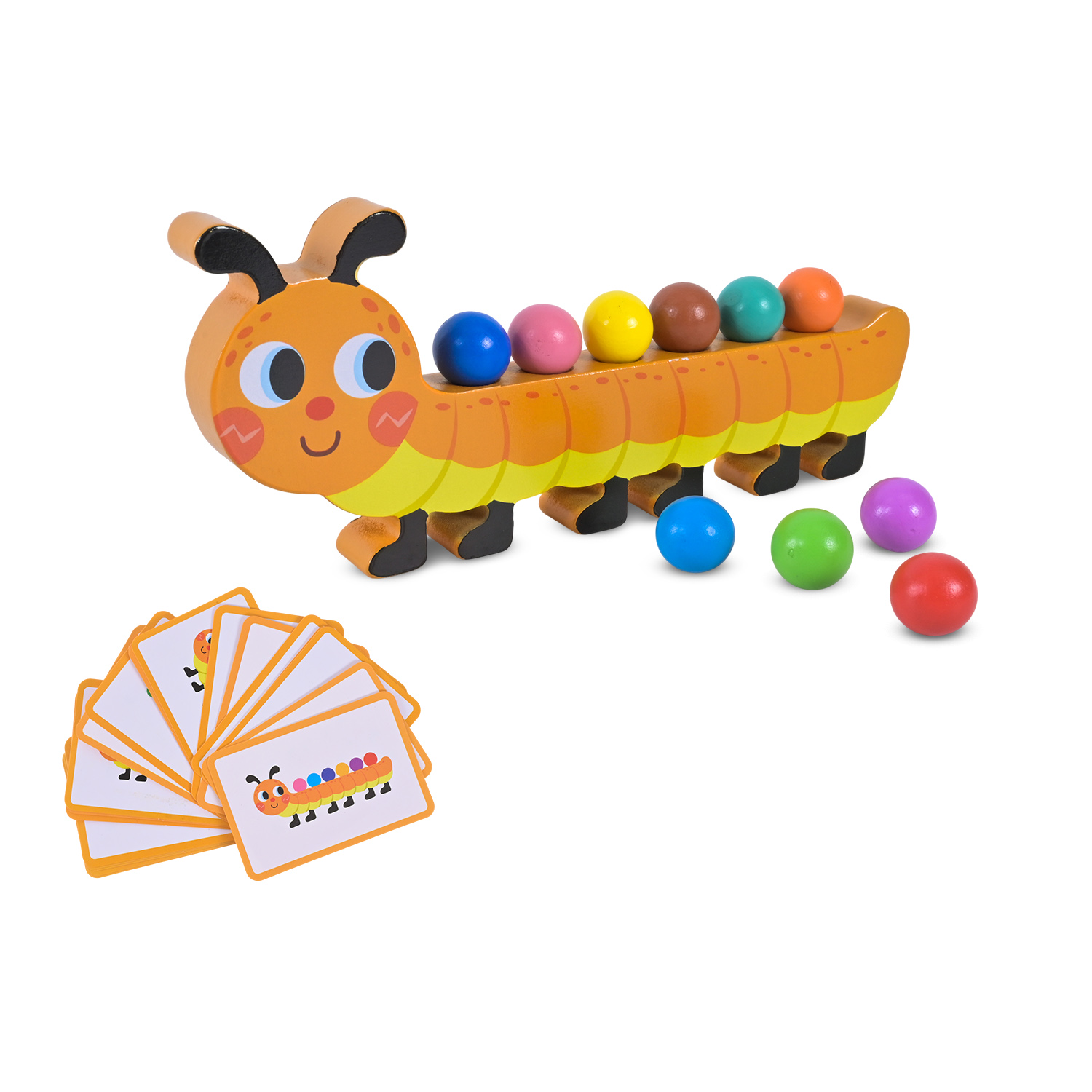 Дерев’яна іграшка арт. C9423 (60шт) 3 види сортер, бусини, пінцет, картки у кор. 23,7*13,3*3,5см