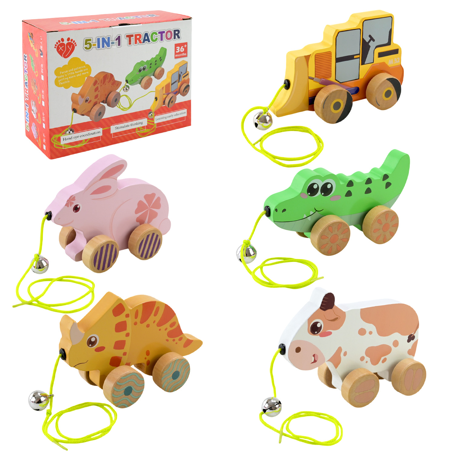 Дерев’яна іграшка арт. C9424 (72шт)  мікс 5 видів каталочка у кор. 16,7*12,5*6,3см