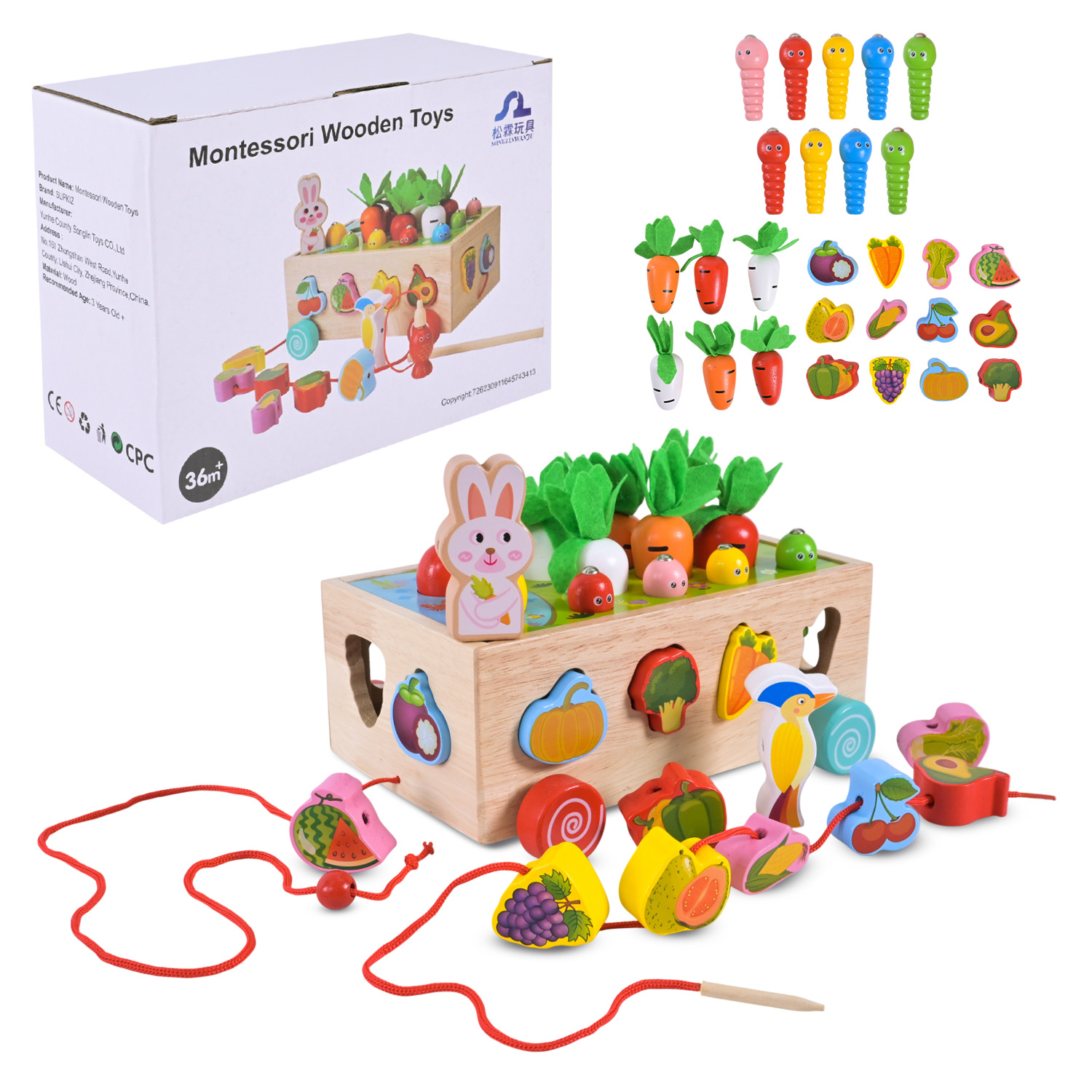 Дерев’яна іграшка арт. C9427 (20шт) сортер рибалка, каталка у кор. 22,5*10*17см