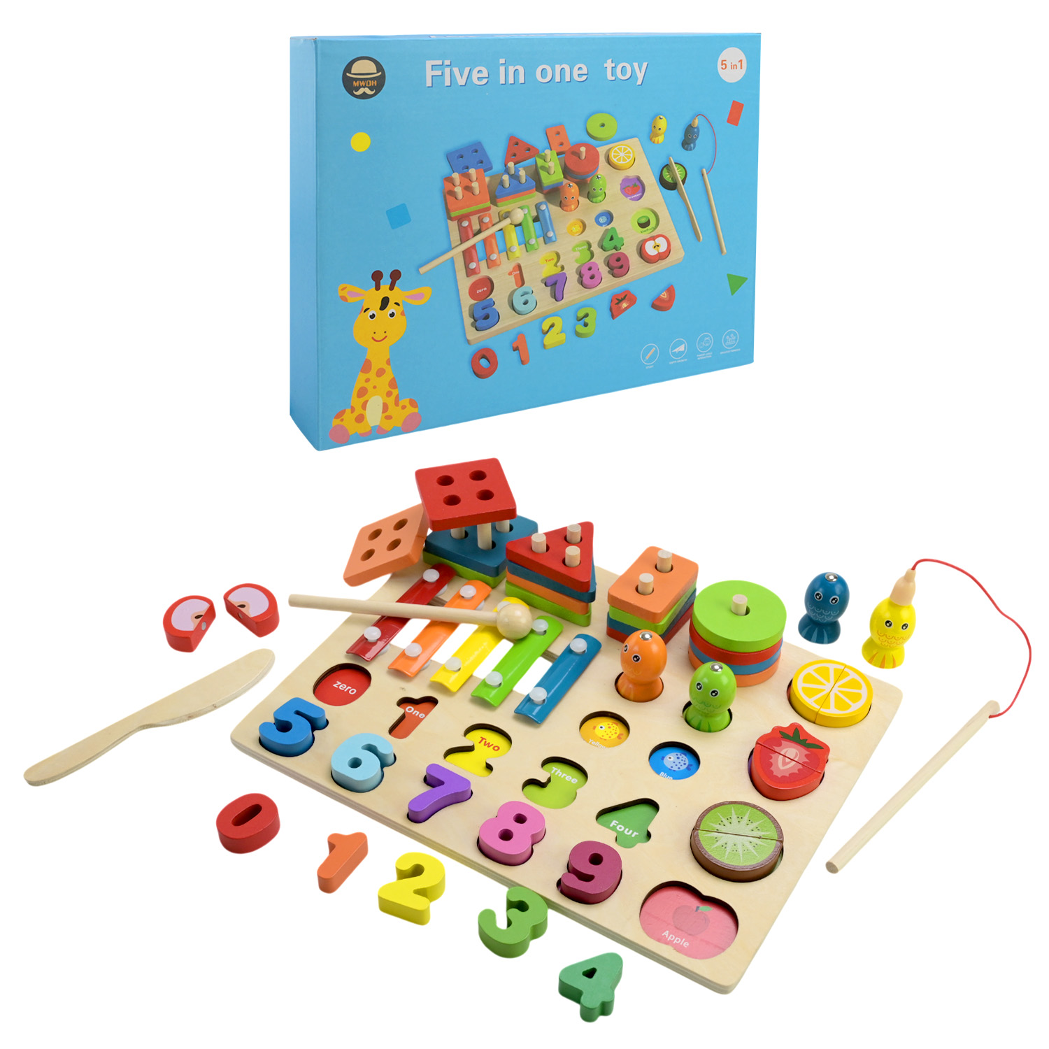 Дерев’яна іграшка арт. C9428 (20шт)  5в1 у кор. 29,5*5*22,5см