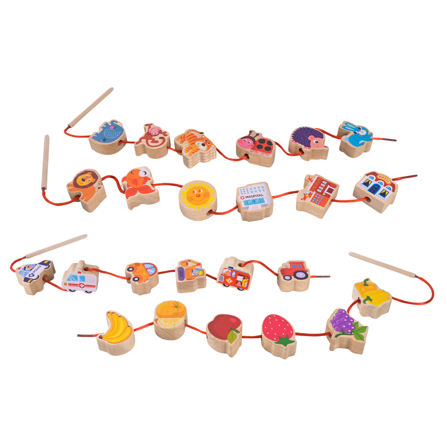 Дерев’яна іграшка арт. C9429 (40шт) шнурівка у кор. 17,5*18*5*4,5см