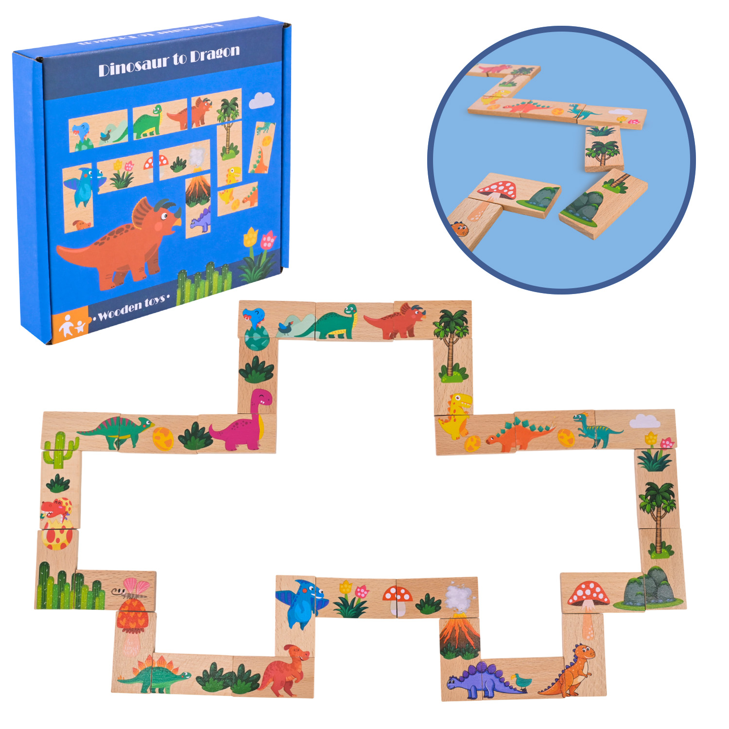 Дерев’яна іграшка арт. C9431 (90шт)  доміно у кор. 16,5*15*2,5см