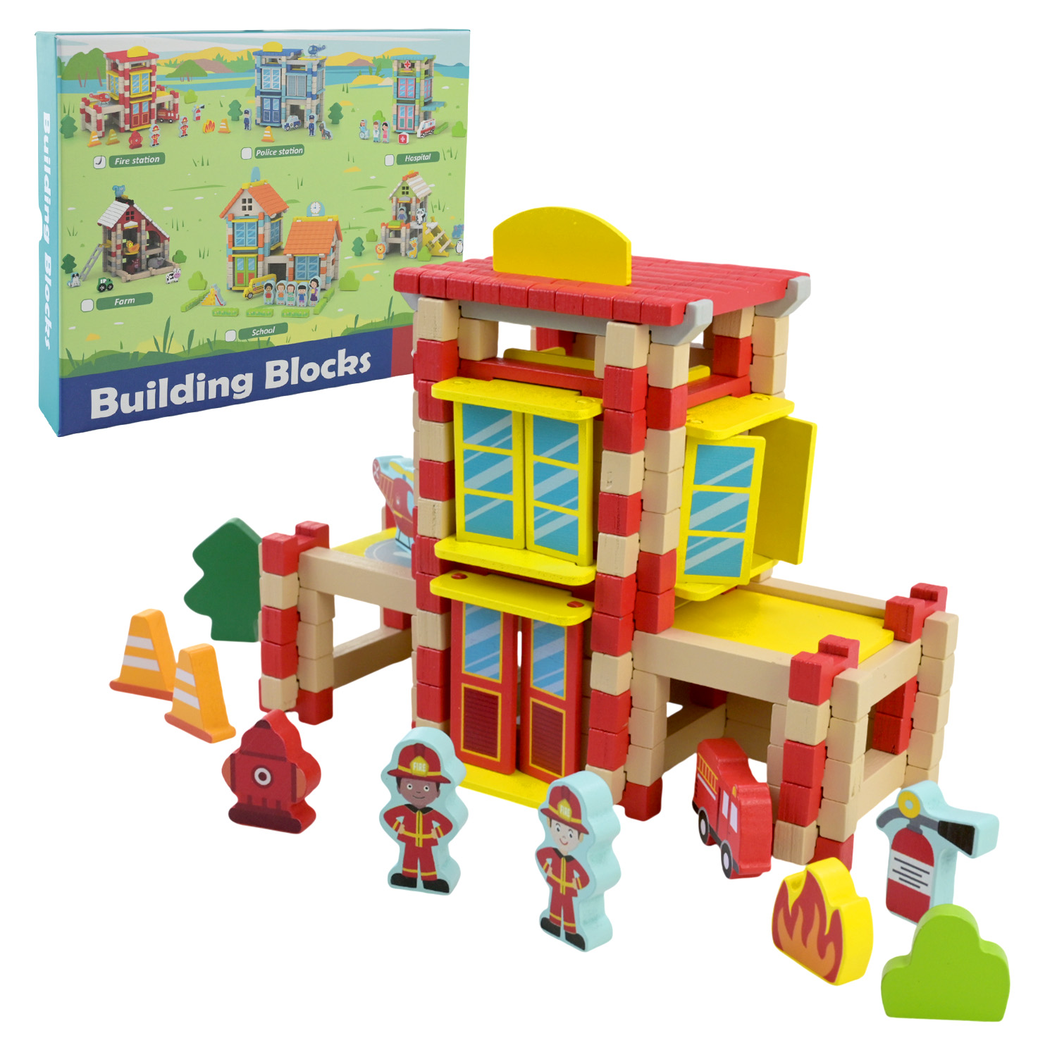 Дерев’яна іграшка арт. C9437 (36шт)  пожежна 153 дет. у кор. 25*21*4,5