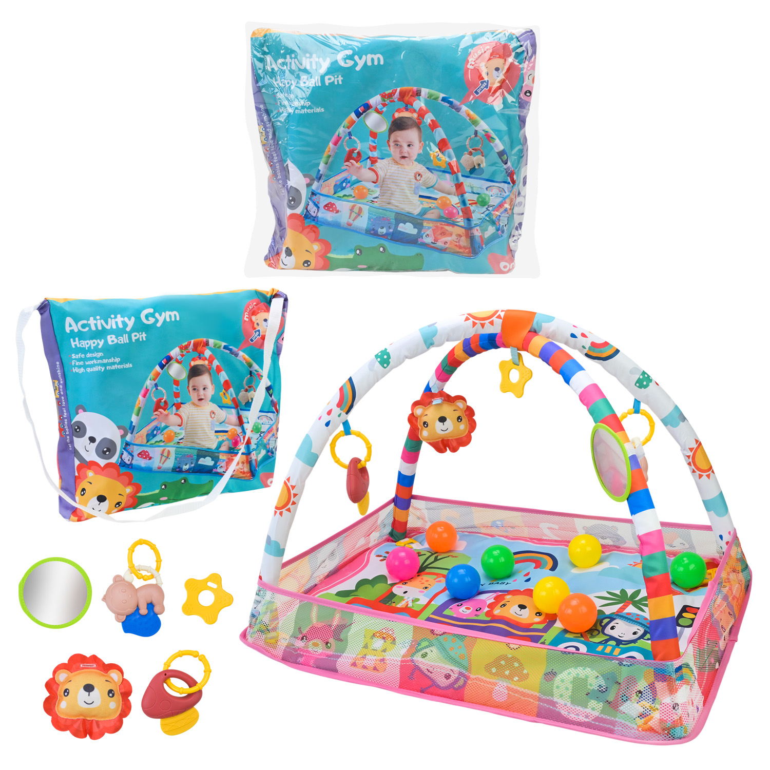 Килимок для малюків арт. 918-8022 (48шт)з брязкальцями,  у сумці 42*38*6,5см.