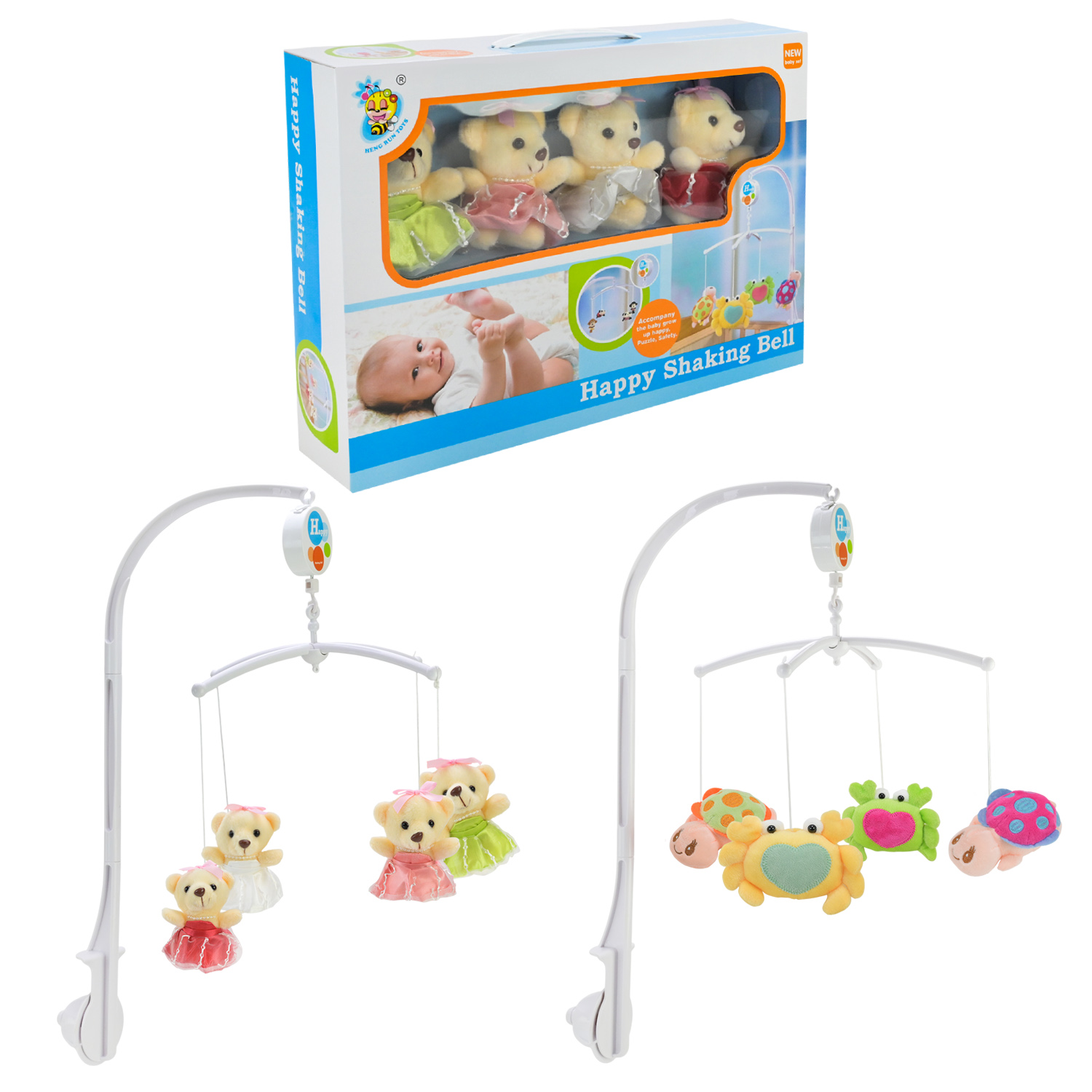 Мобіле арт. D066 (24шт/2)муз.,м'яконабивні іграшки,механічні, 2 види мікс,р-р іграшки 41*33*65 см, короб. 38*27*8 см.