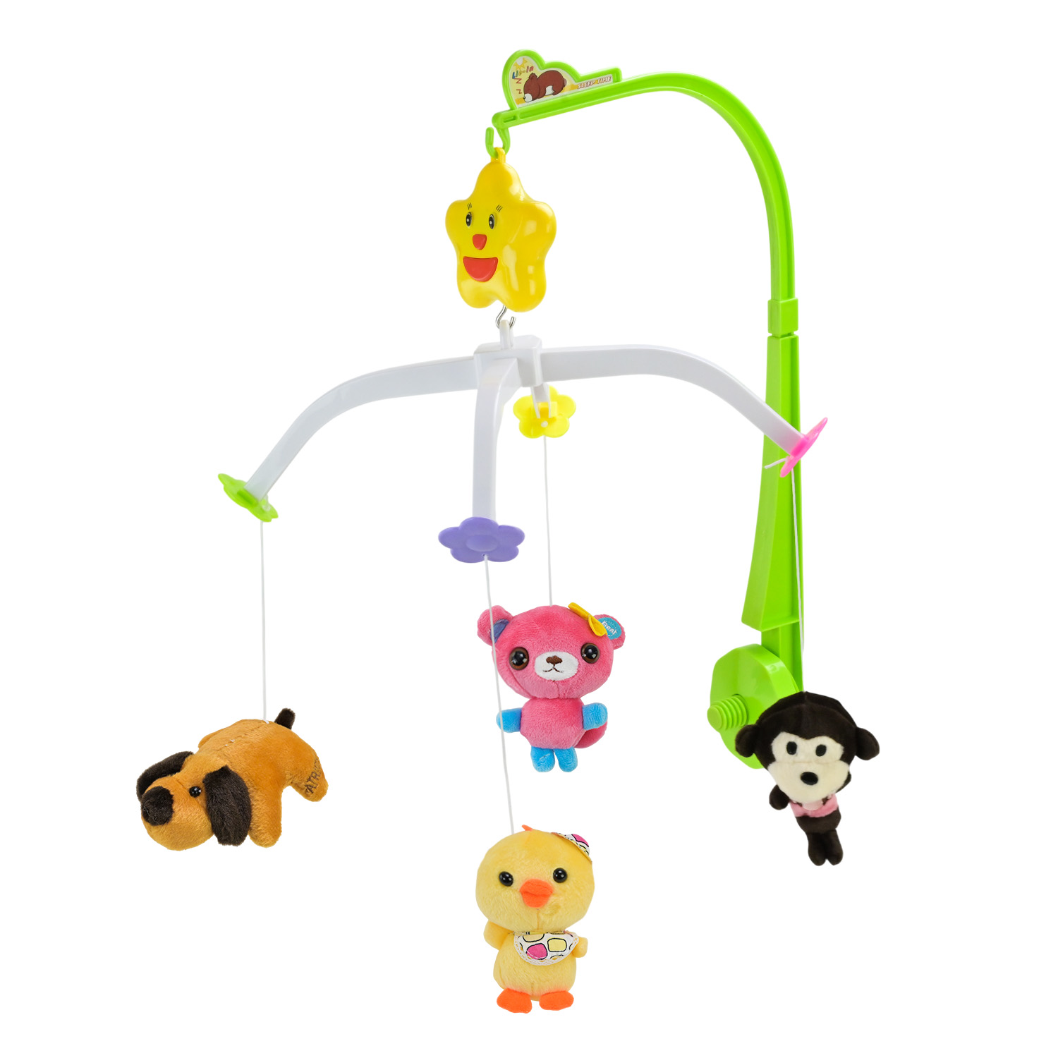 Мобіле арт. D080/81/82 (36шт/2)муз.,м'яконабивні іграшки, 3 види мікс,механічні,р-р іграшки 47*40*56 см, короб. 38*27*3 см.