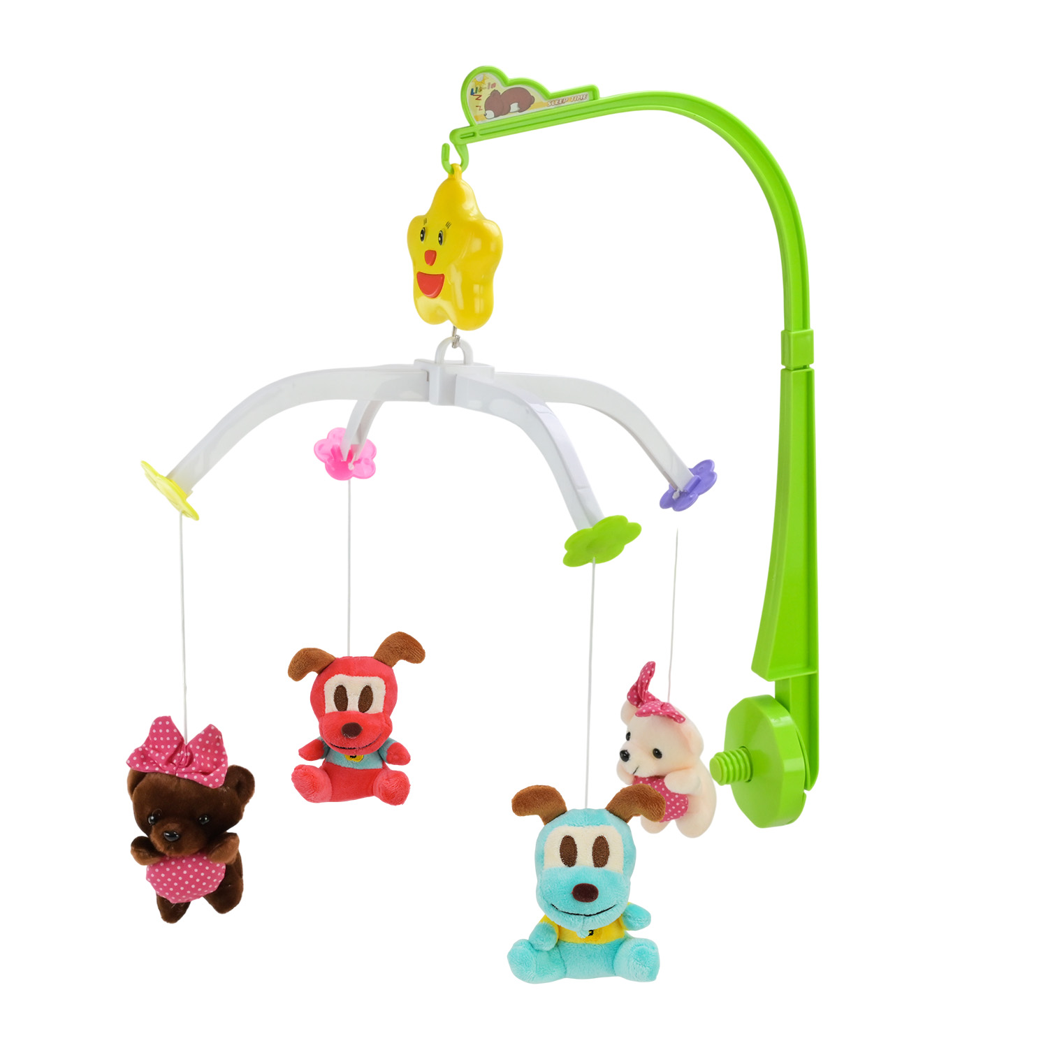 Мобіле арт. D080/81/82 (36шт/2)муз.,м'яконабивні іграшки, 3 види мікс,механічні,р-р іграшки 47*40*56 см, короб. 38*27*3 см.