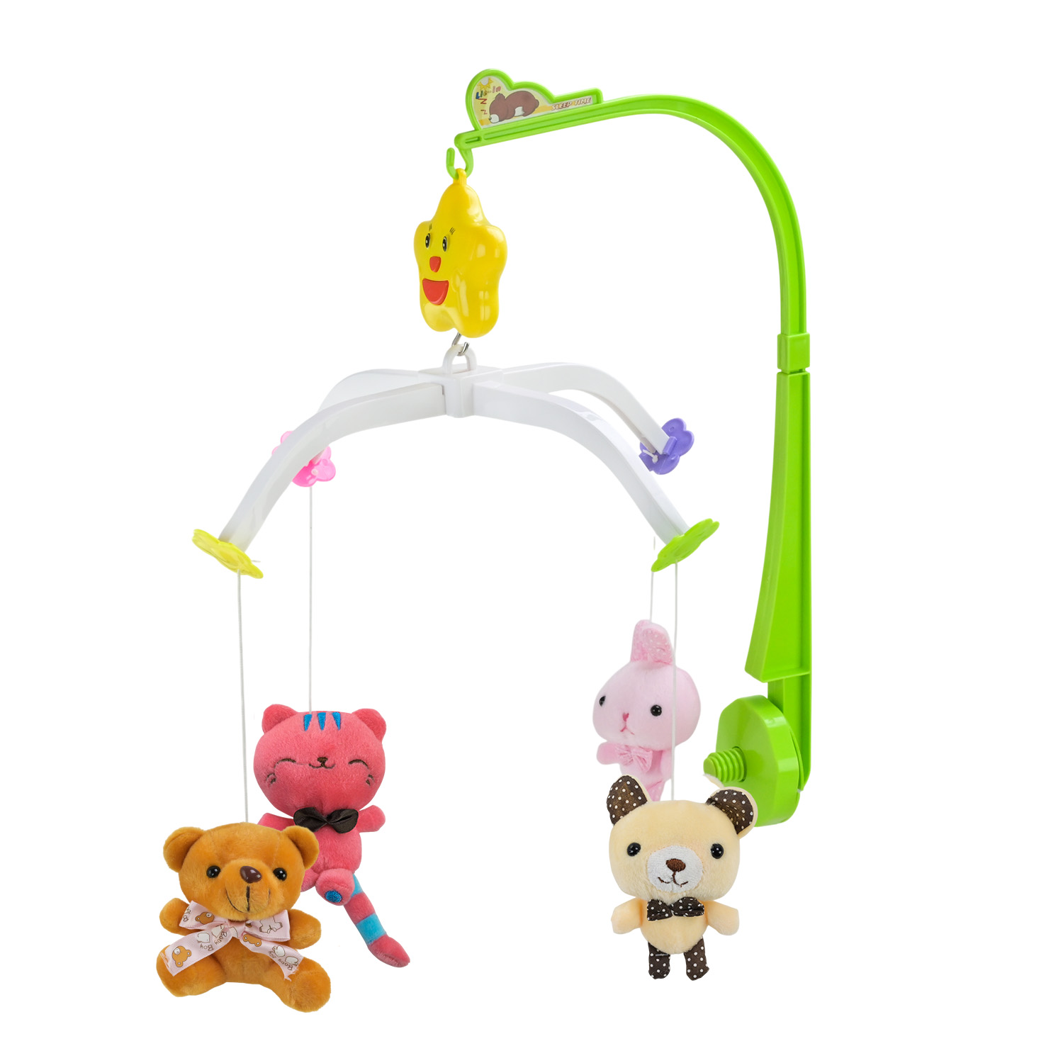 Мобіле арт. D080/81/82 (36шт/2)муз.,м'яконабивні іграшки, 3 види мікс,механічні,р-р іграшки 47*40*56 см, короб. 38*27*3 см.