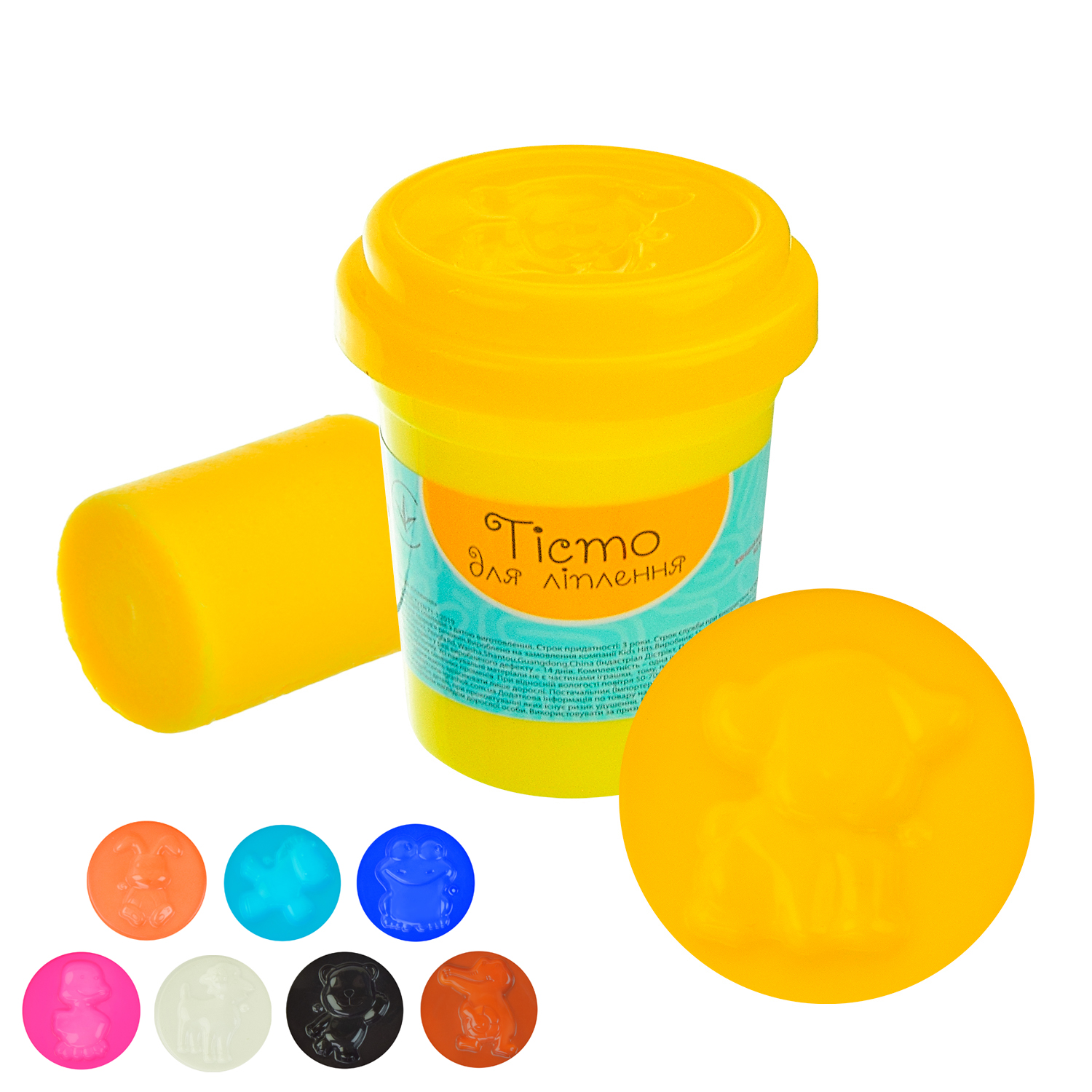 Тісто для ліплення арт. PL-0607-002 (24 шт) жовтий колір, баночка 50г., 6*5см