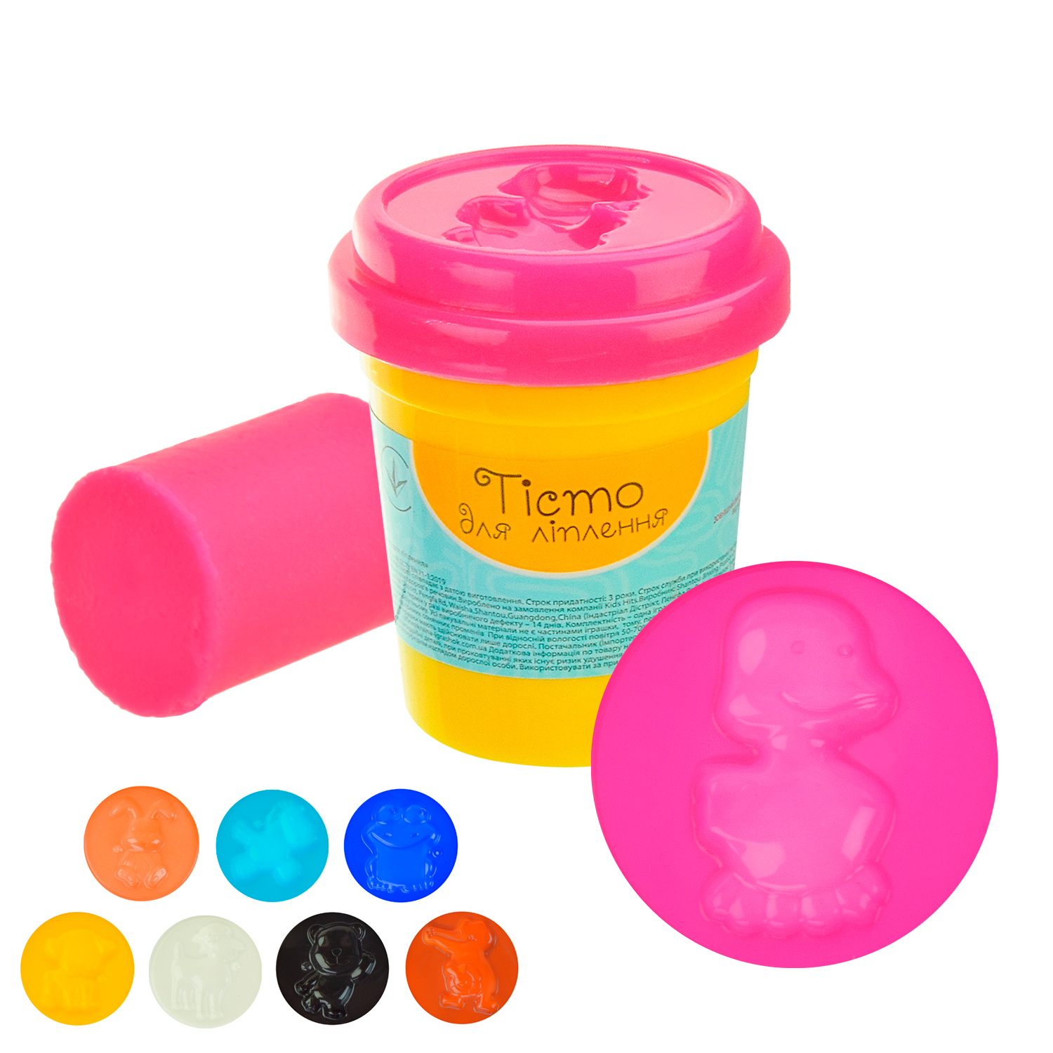 Тісто для ліплення арт. PL-0607-004 (24 шт) рожевий колір, баночка 50г., 6*5см