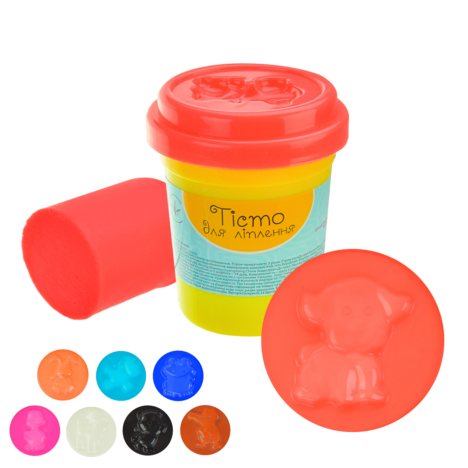 Тісто для ліплення арт. PL-0607-005 (24 шт) червоний колір, баночка 50г., 6*5см