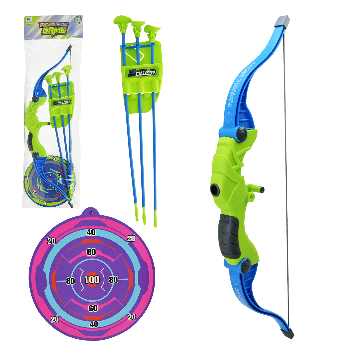 Лук та стріли арт. 98706A-12 (60шт/2) мішень, 3 стріли, пакет 58*4*20см