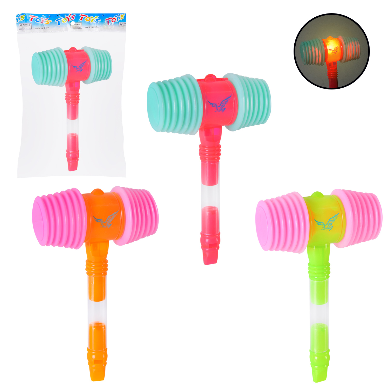 Молоточок арт. 7510A (576шт/2) пискавка, світло, пакет 18*3,5*24см