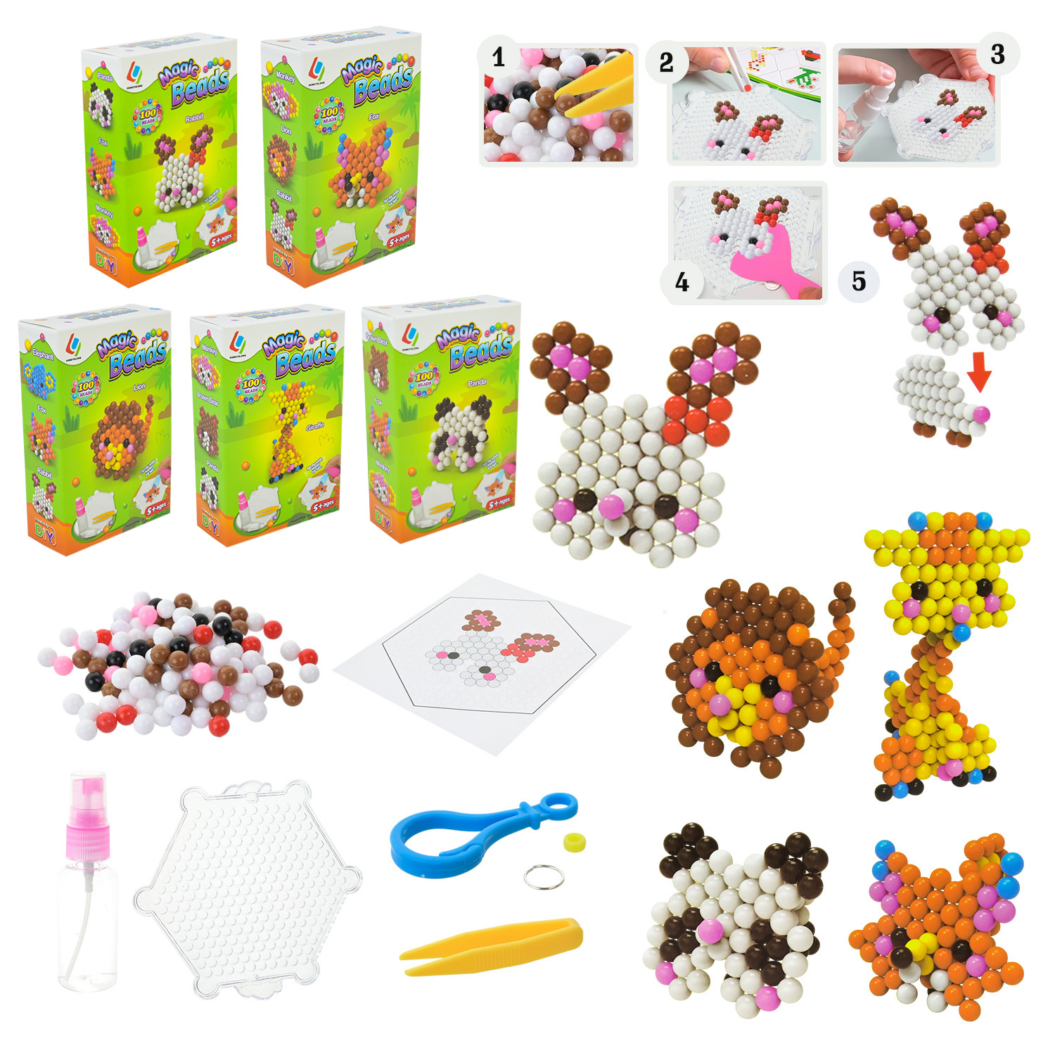 Аквамозаїка арт. 8275/76/77/78/79 (240шт/2) 5 видів мікс,  короб. 9,7*4*14,6см