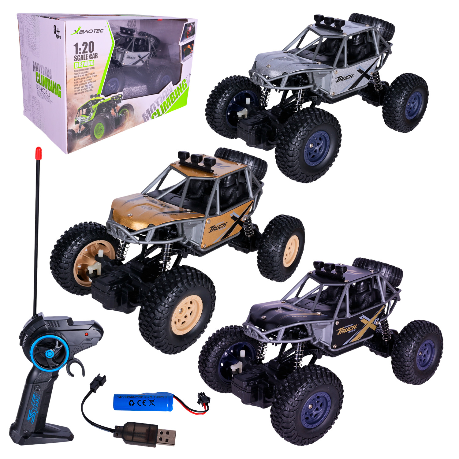 Машина р/к  XB1041 (36шт/2) аккум. 3кольора,світло, короб. 33,9*19*18см