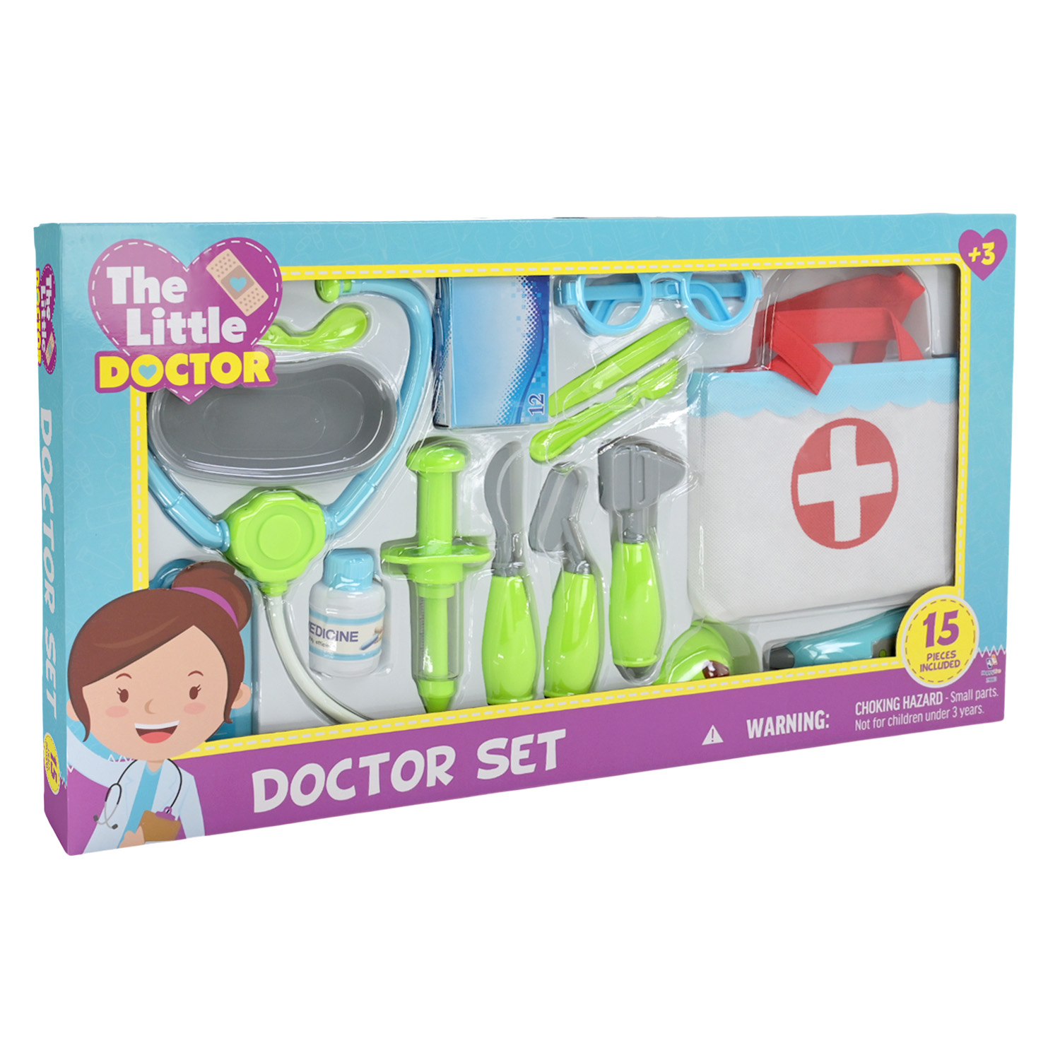 Лікар набір арт. D1502C (24шт/2) шприц, стетоскоп, сумка, аксес короб. 55*30*6