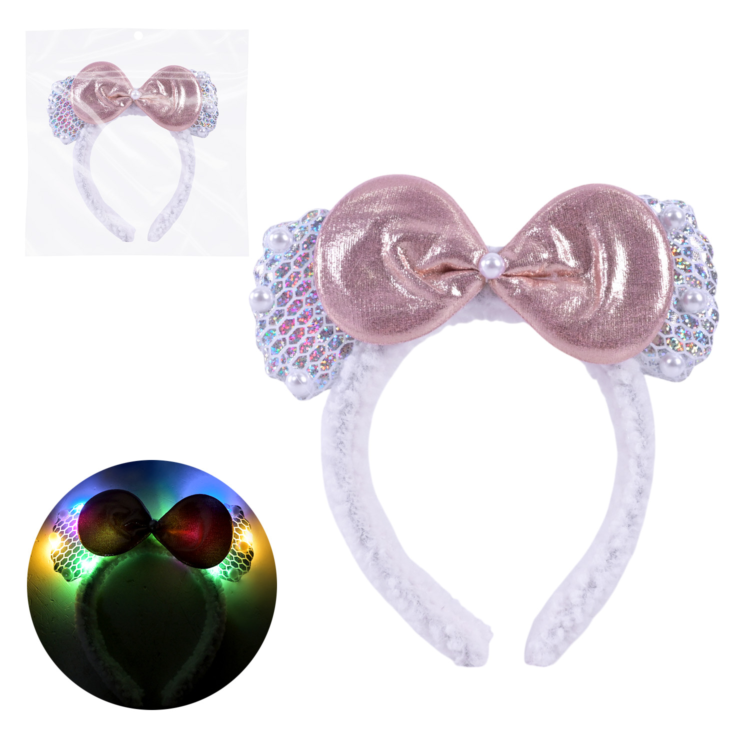 Іграшка зі світлом арт. C2856 (600шт) обруч "Бант" батар. пакет 23*2*22 см